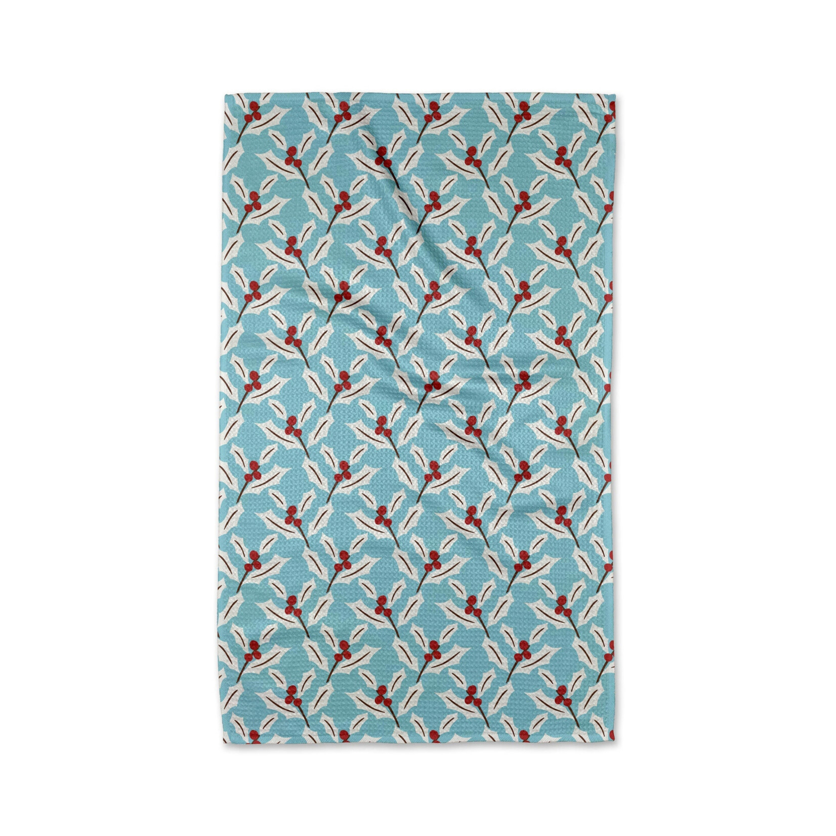 geometry winter holly GEOMETRY tea towel