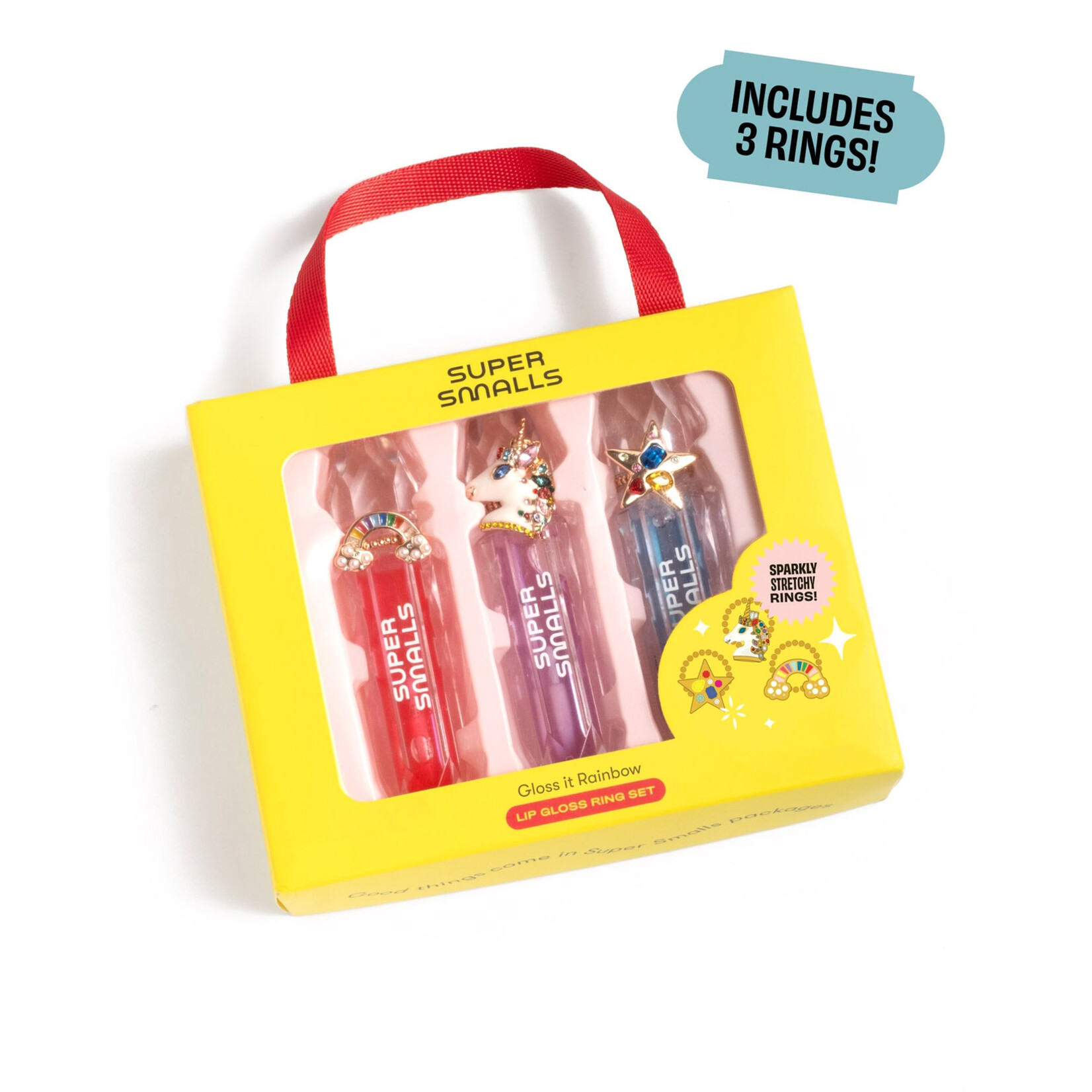 super smalls gloss it rainbow lip gloss ring set