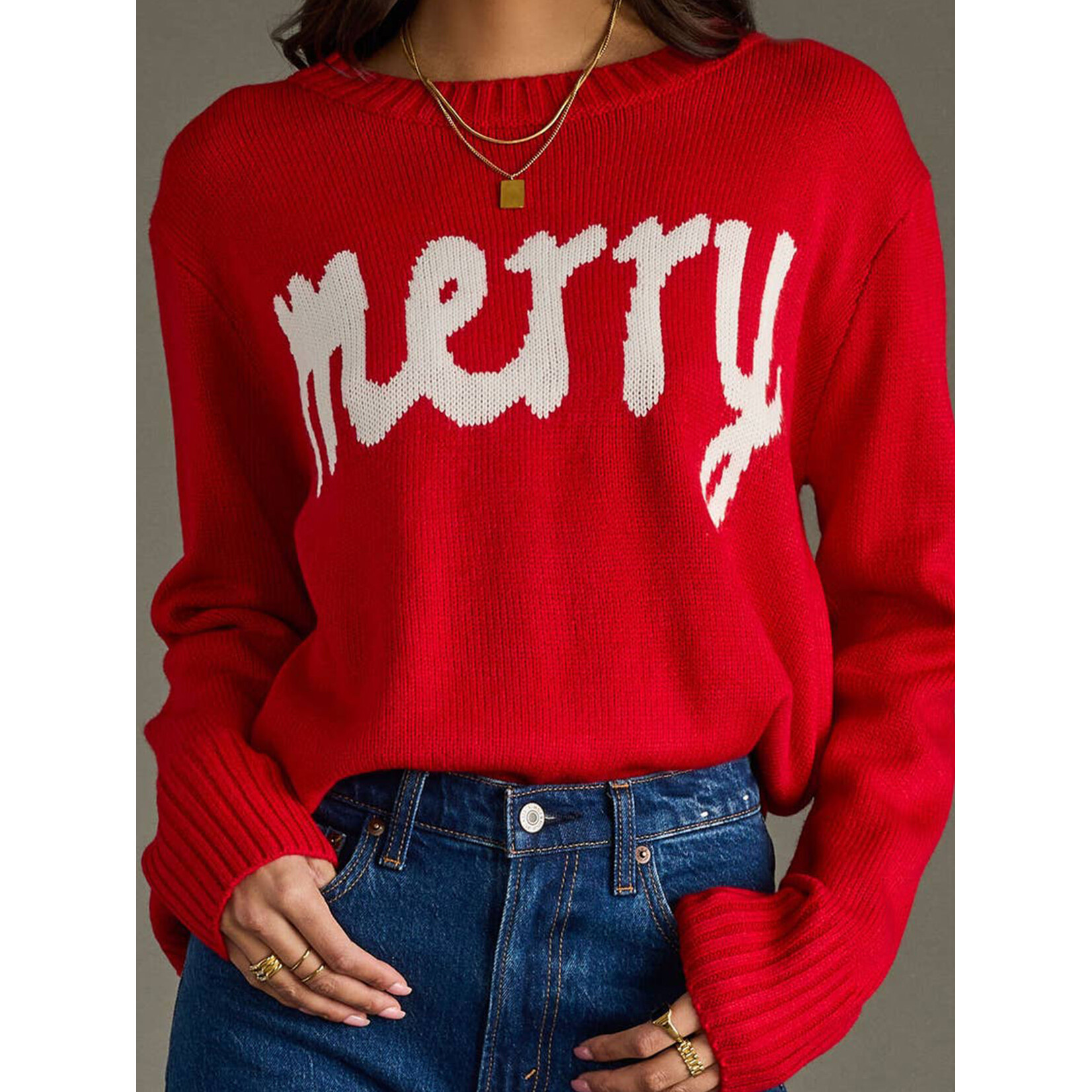 panache apparel red MERRY sweater