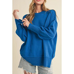 aemi + co cobalt blue sweater
