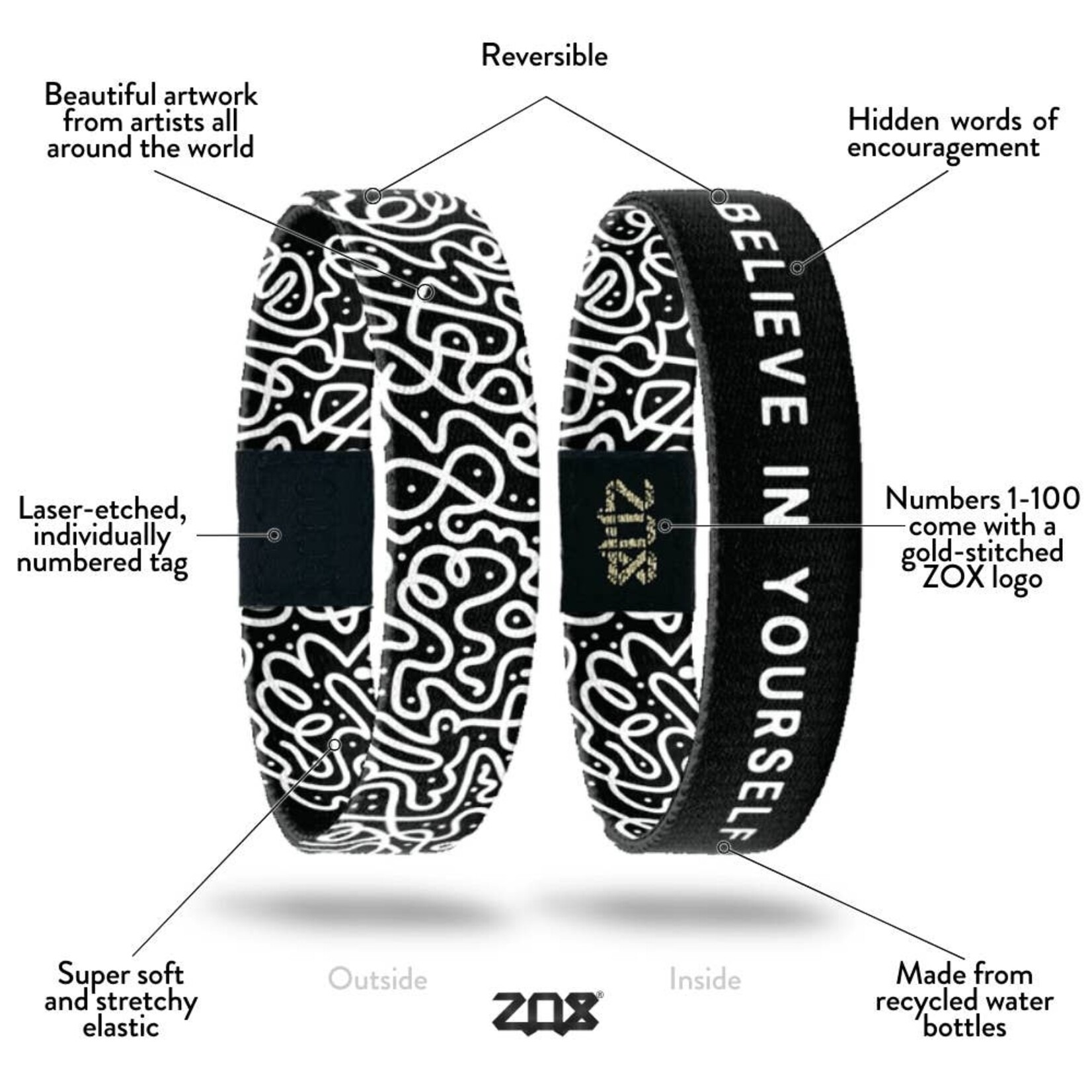 zox BELIEVE IN YOURSELF  interactive bracelet
