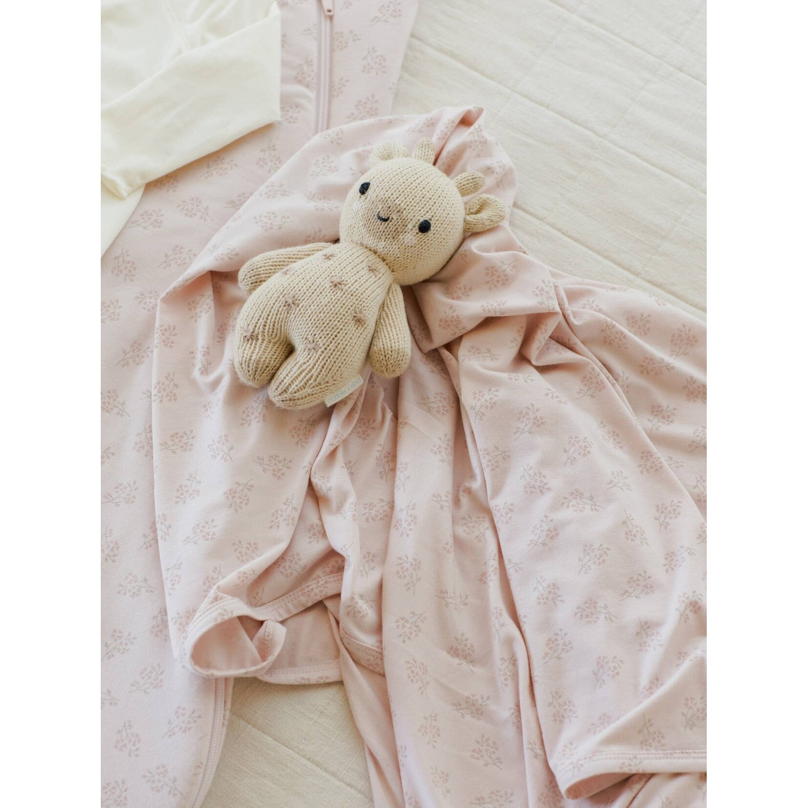quincy mae pink blossom modal baby swaddle