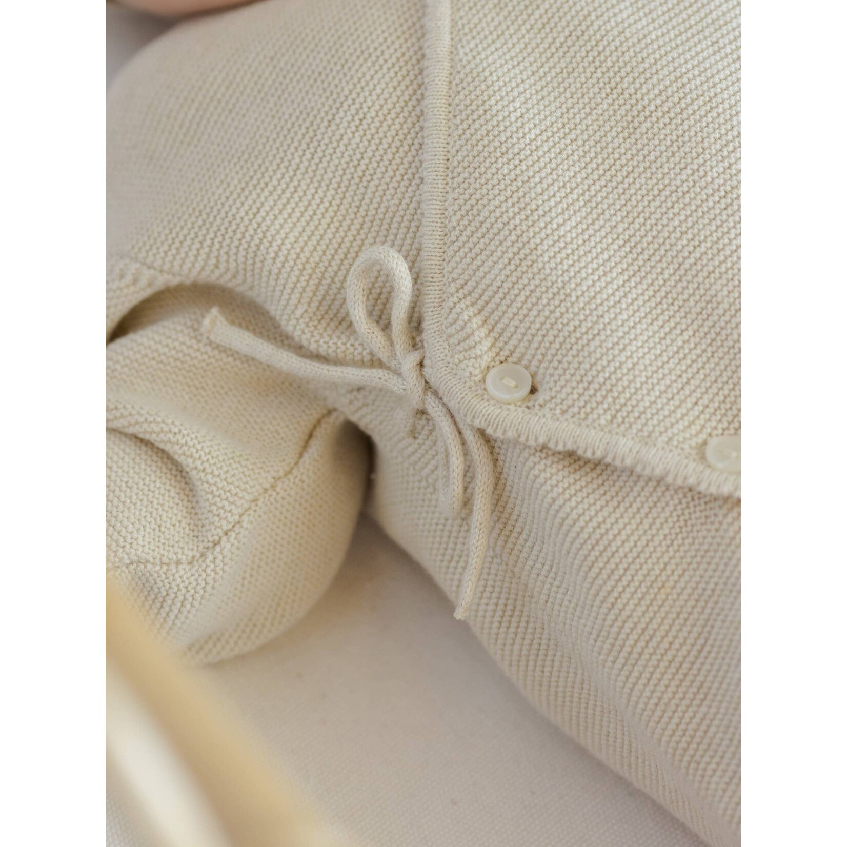 quincy mae heathered oatmeal knit wrap footie