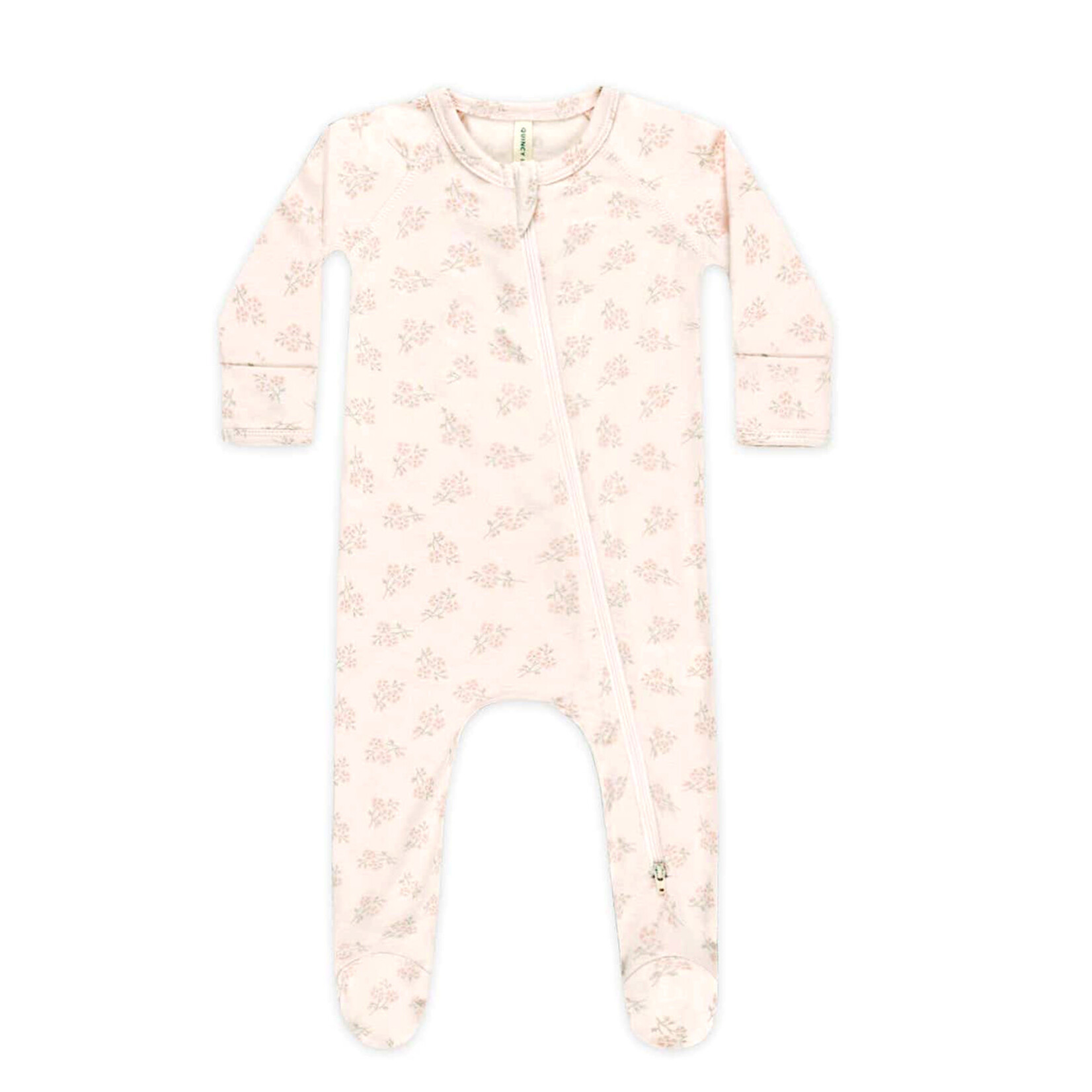 quincy mae pink floral PREEMIE footie