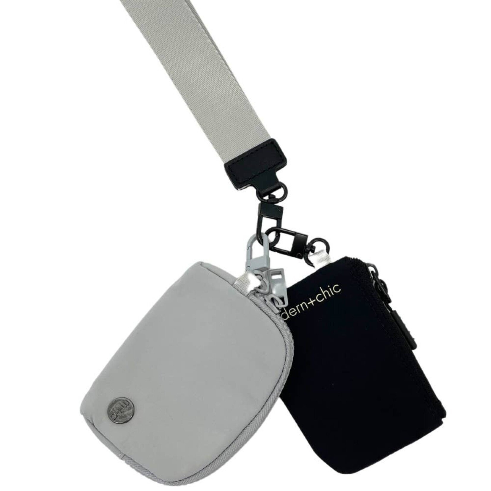 modern + chic black & grey duel wristlet
