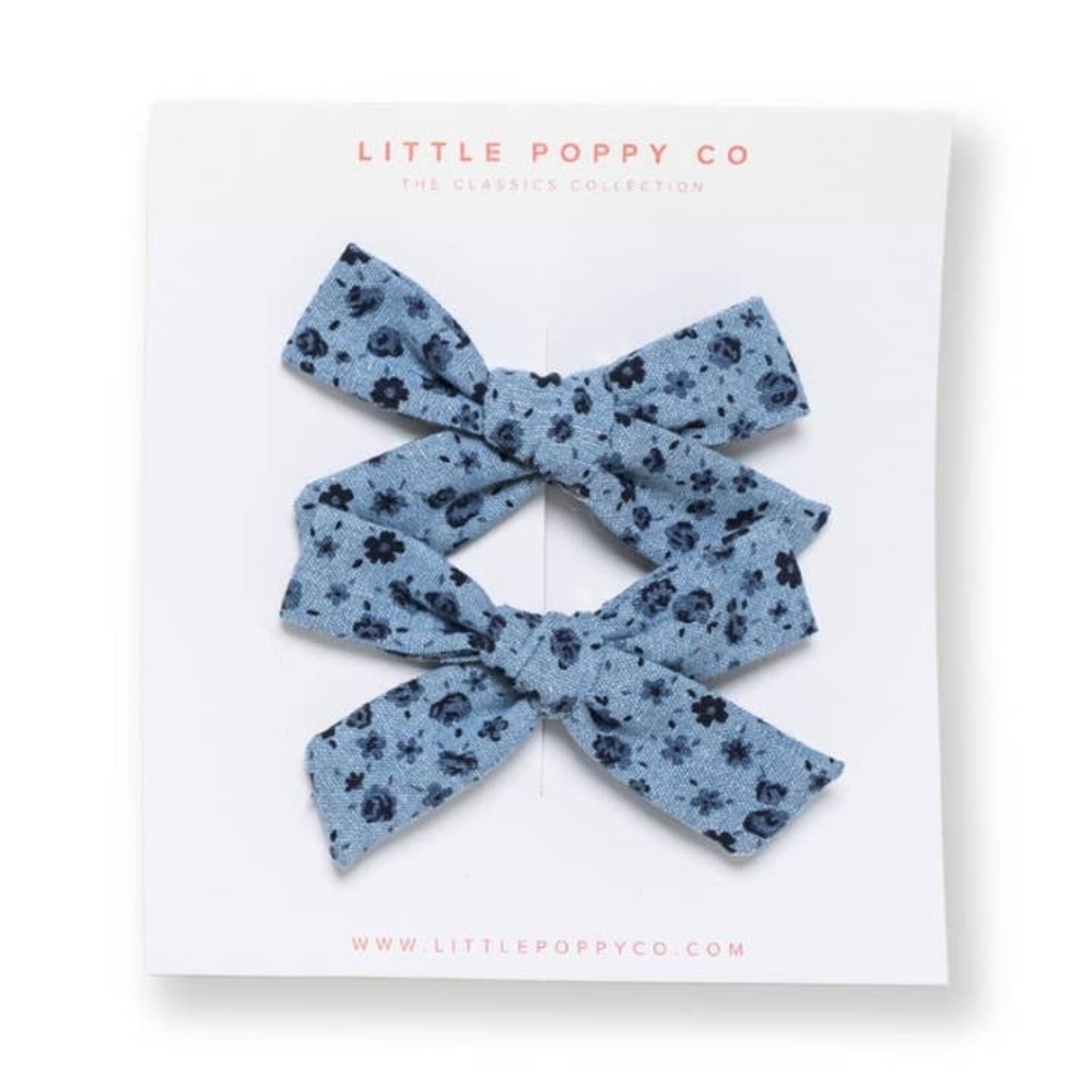 little poppy co denim floral bow set