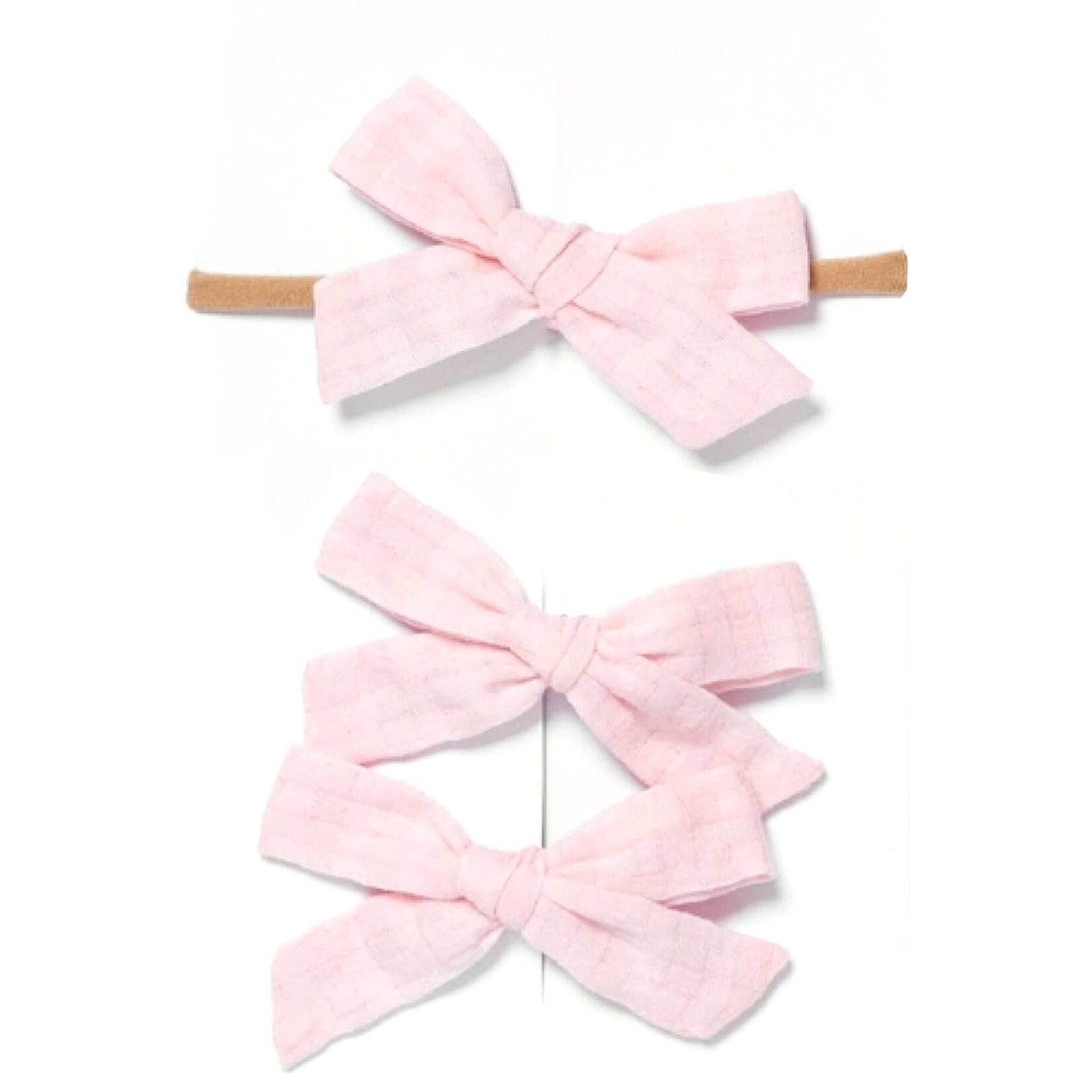 little poppy co pink linen bows