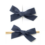 little poppy co navy linen bow