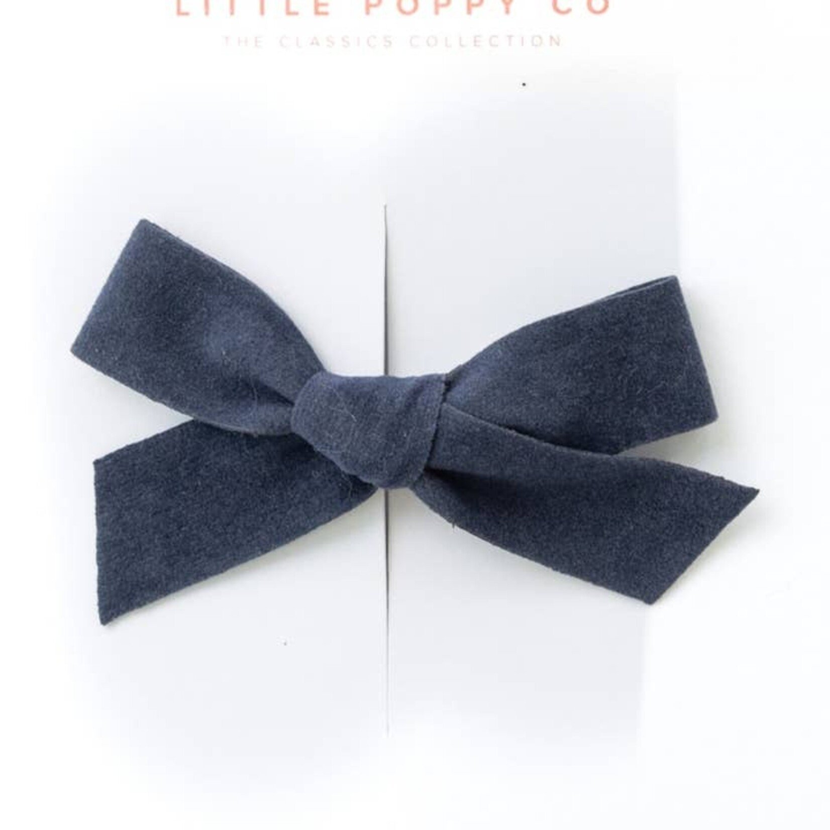 little poppy co navy linen bow