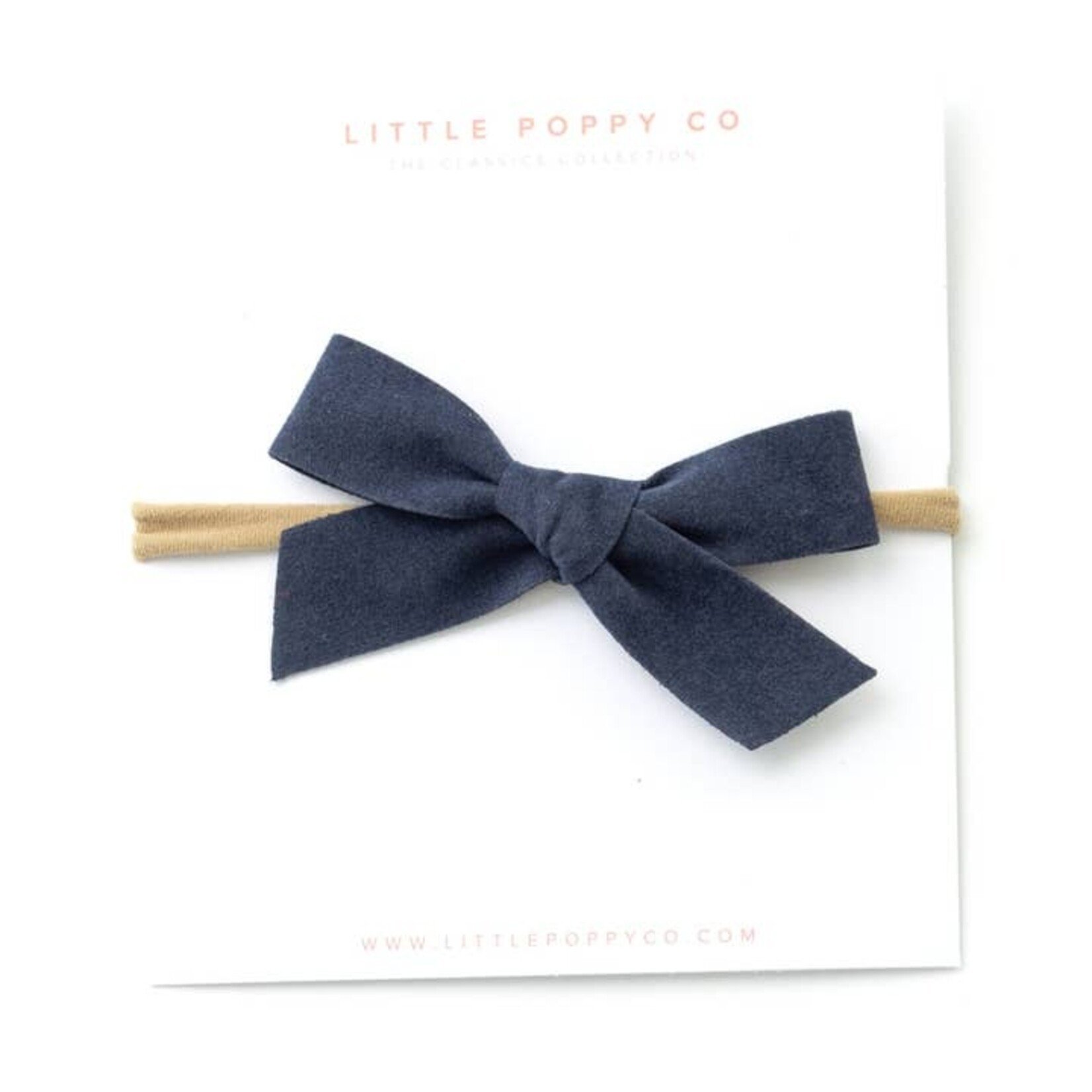 little poppy co navy linen bow