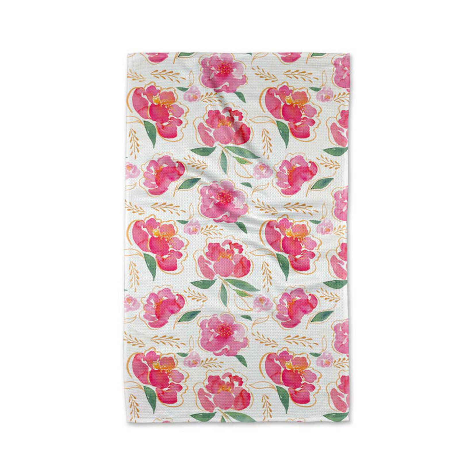 geometry pink peony GEOMETRY tea towel