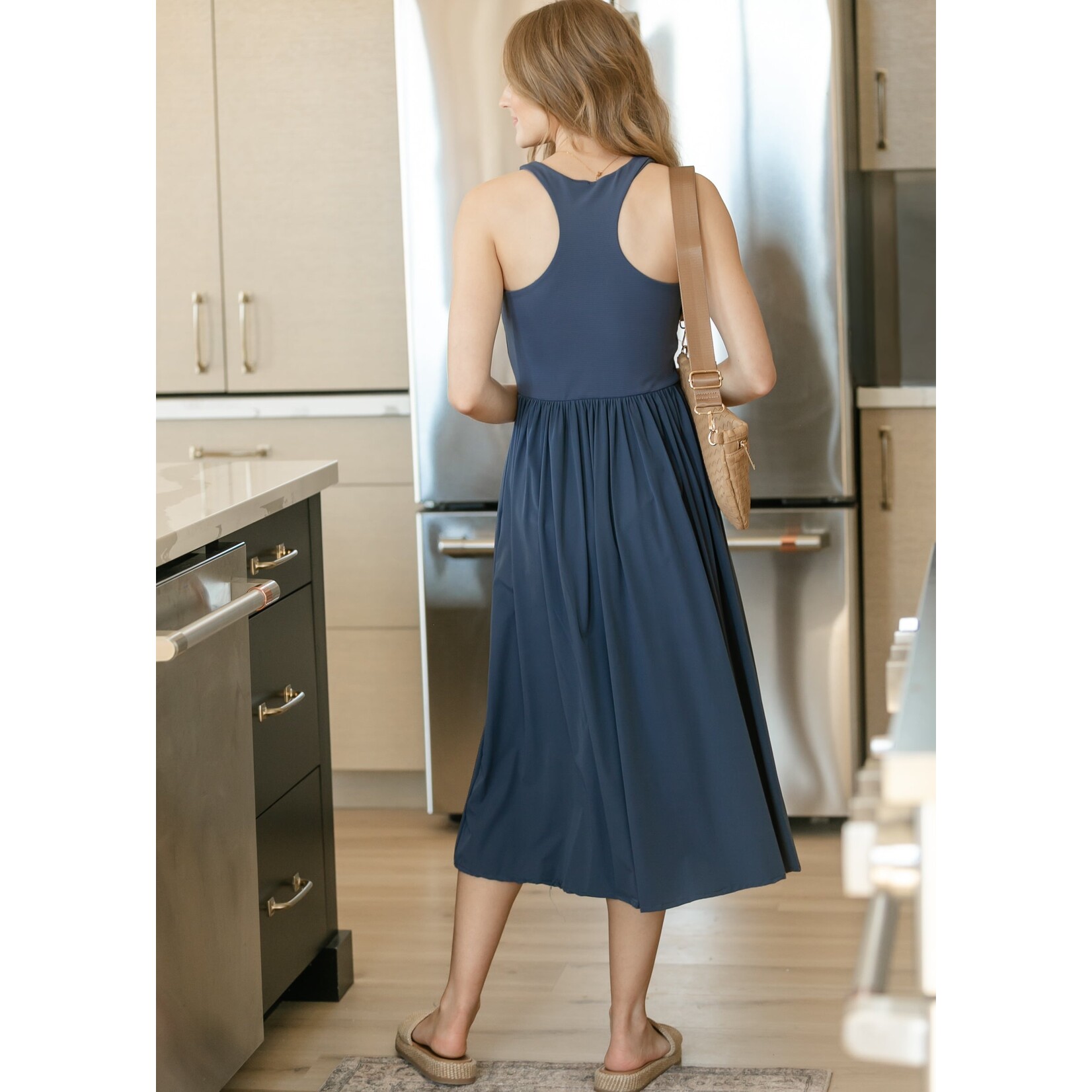 mono b navy tank dress