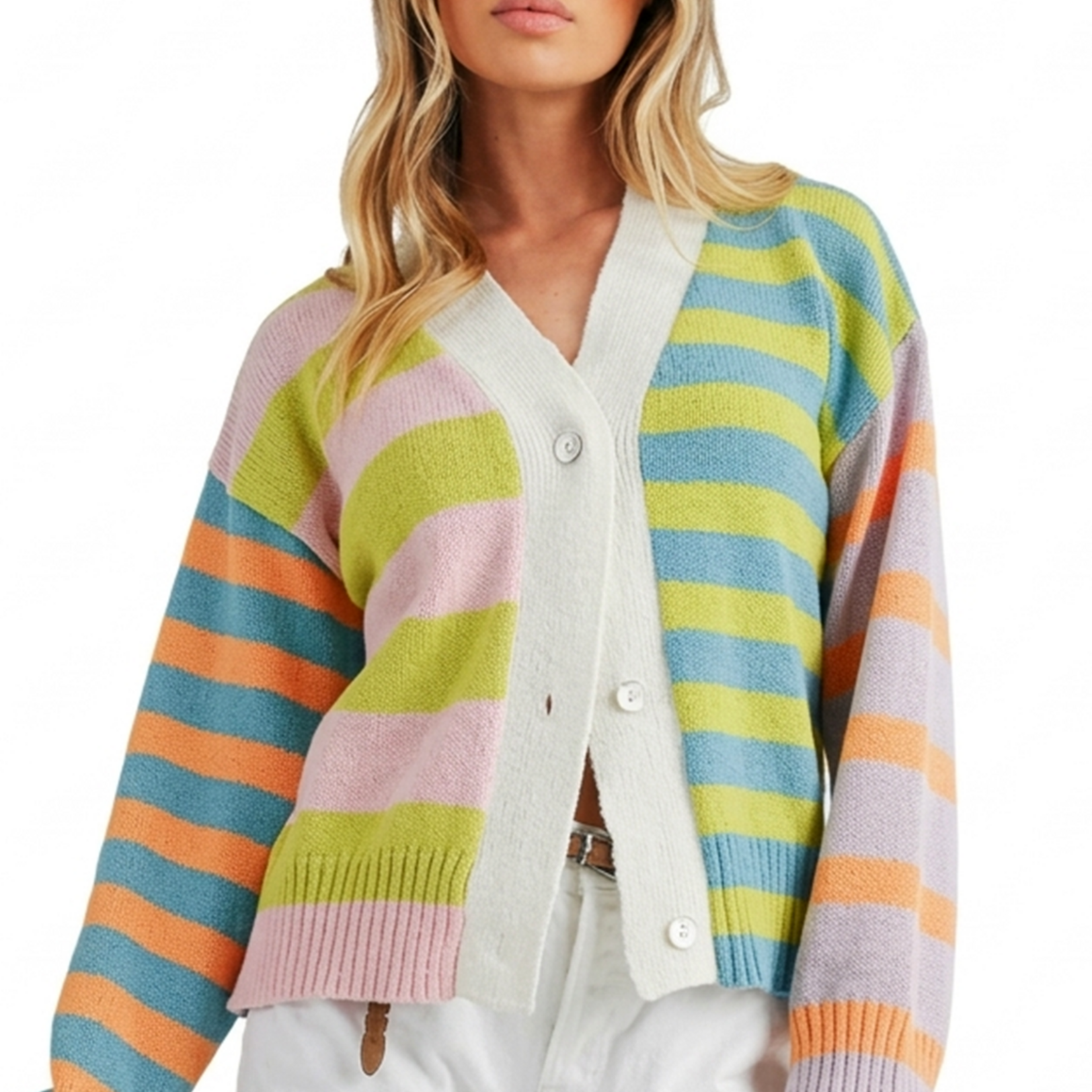 aemi + co spring stripe cardigan