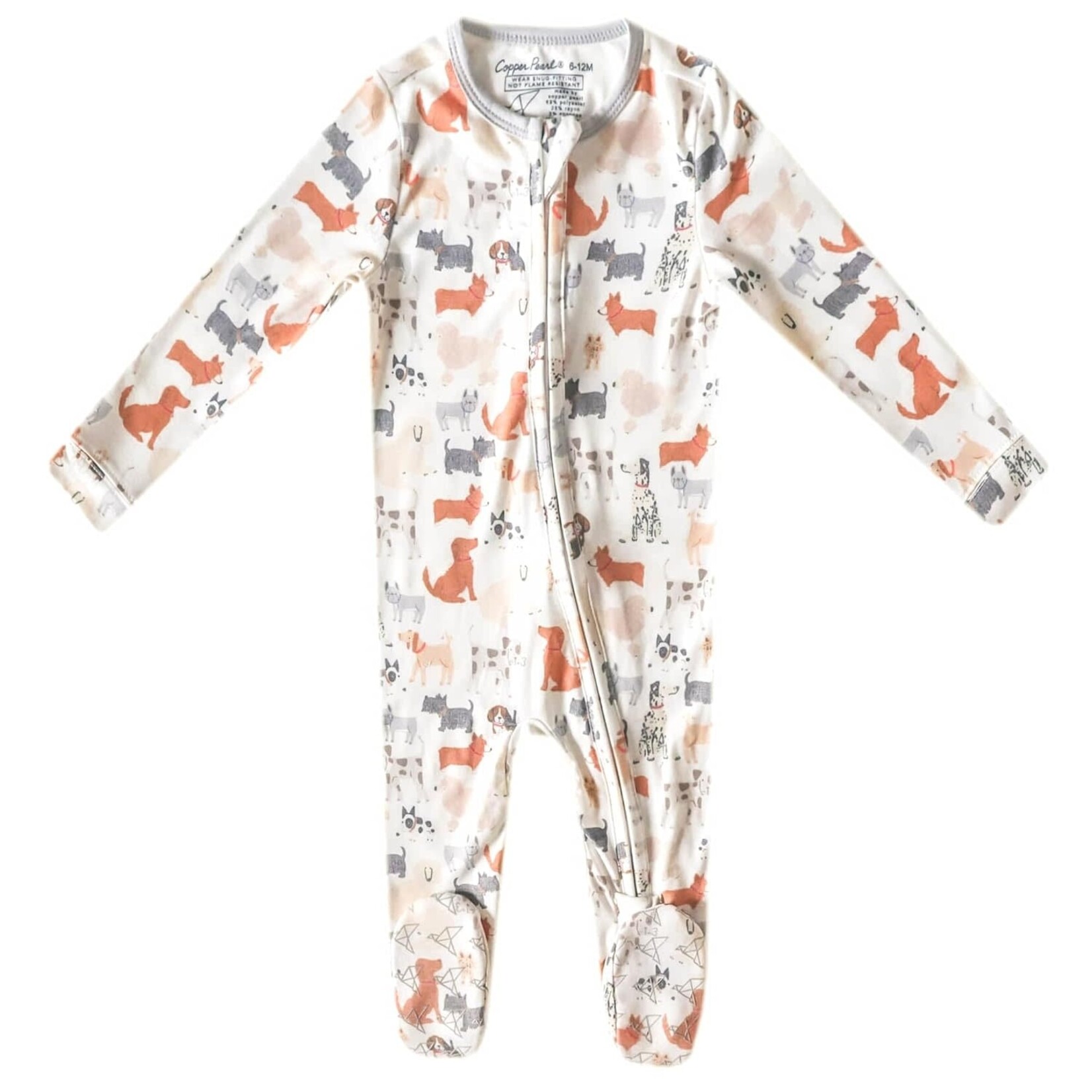 copper pearl rufus zip-up footie