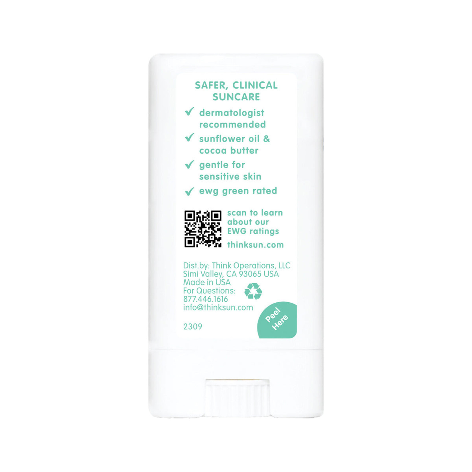 think kids zinc oxide sunscreen stick SPF 30