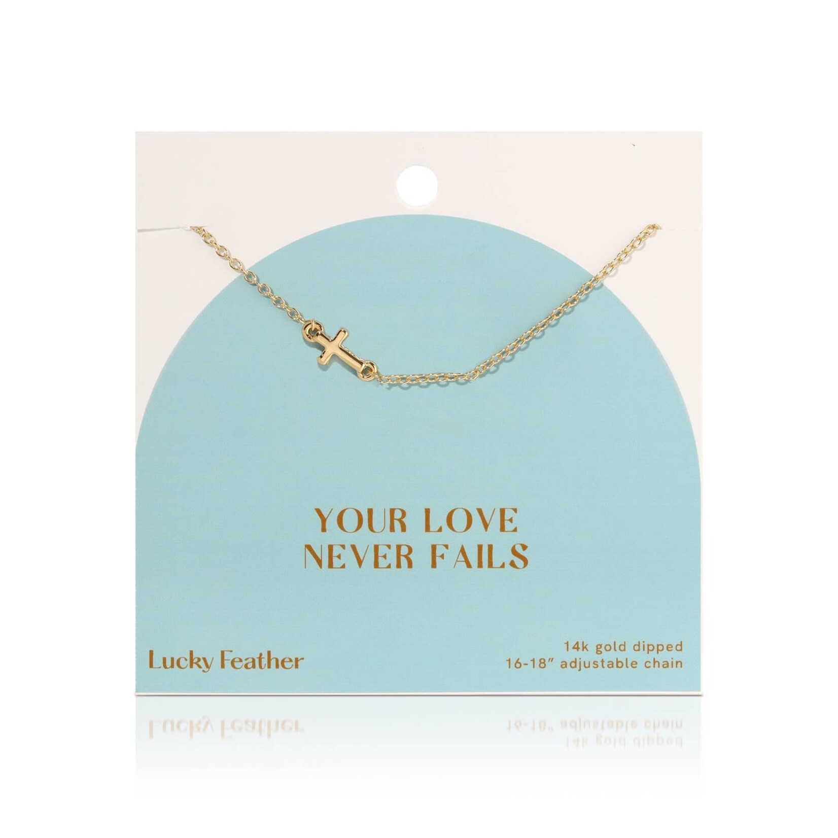 lucky feather your love never fails CROSS necklace
