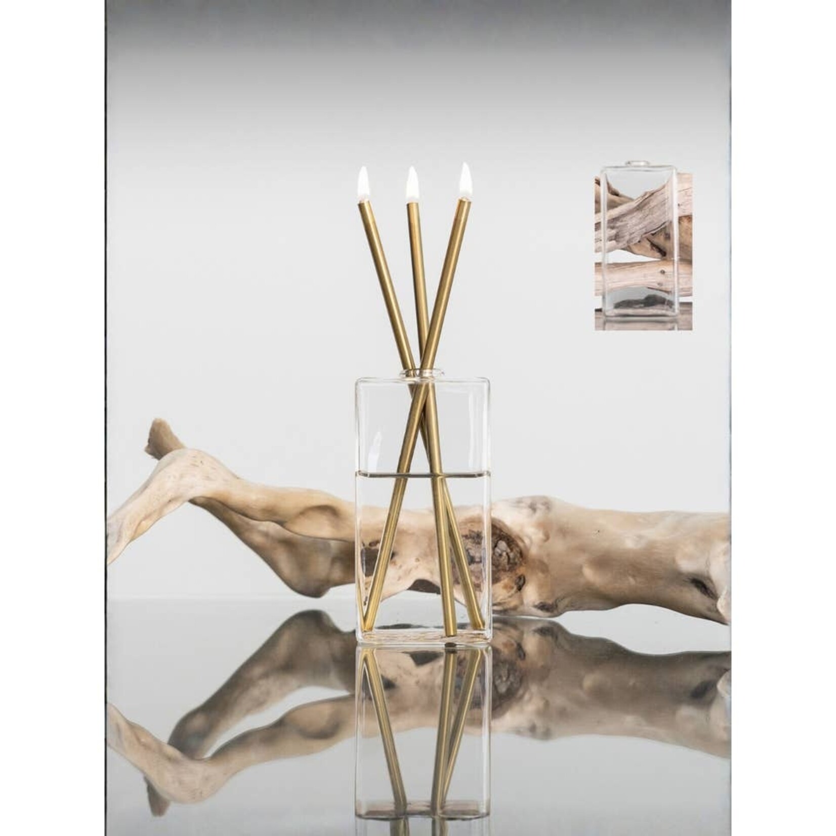 everlasting candle co. bondi rectangle glass vase