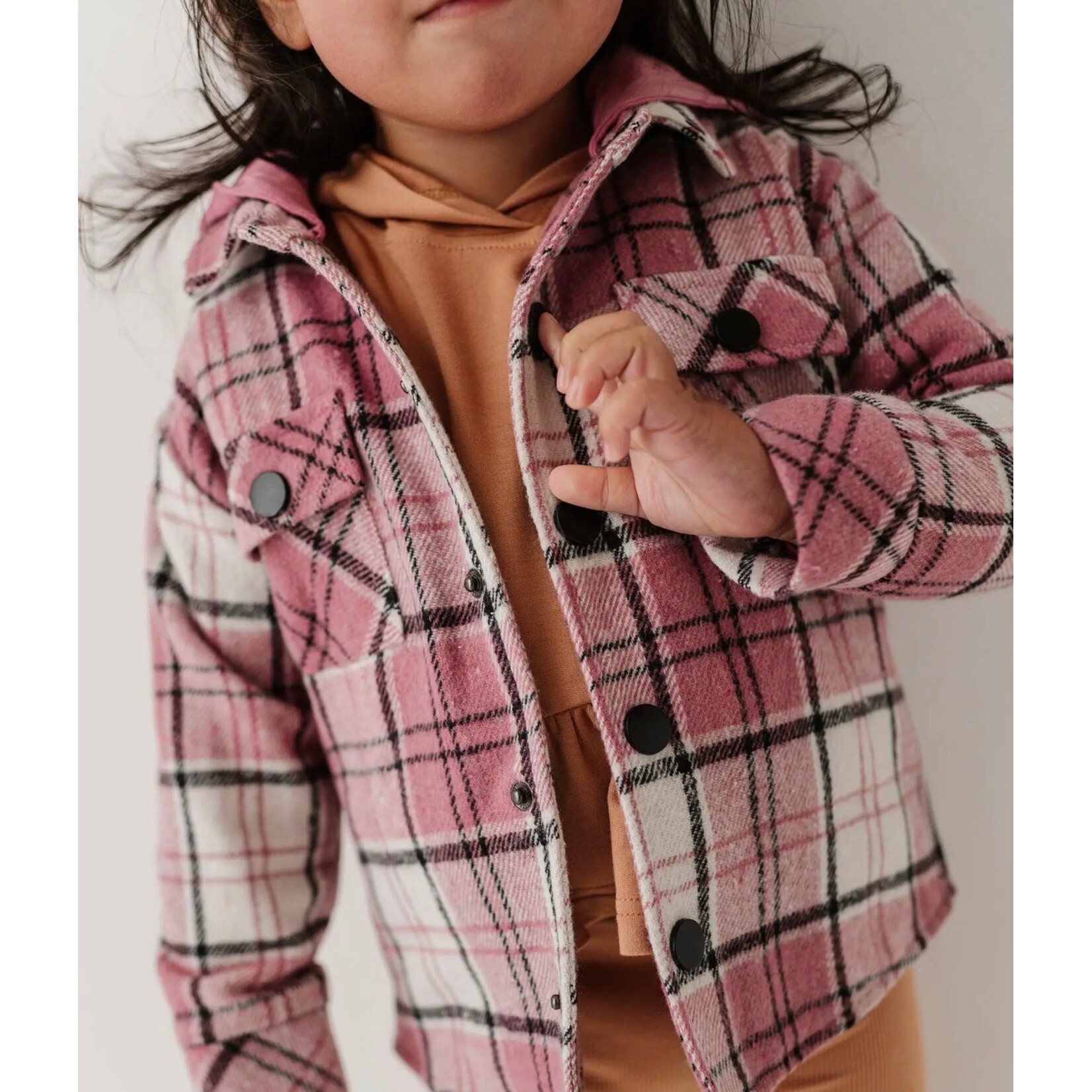 baby sprouts pink hooded shacket