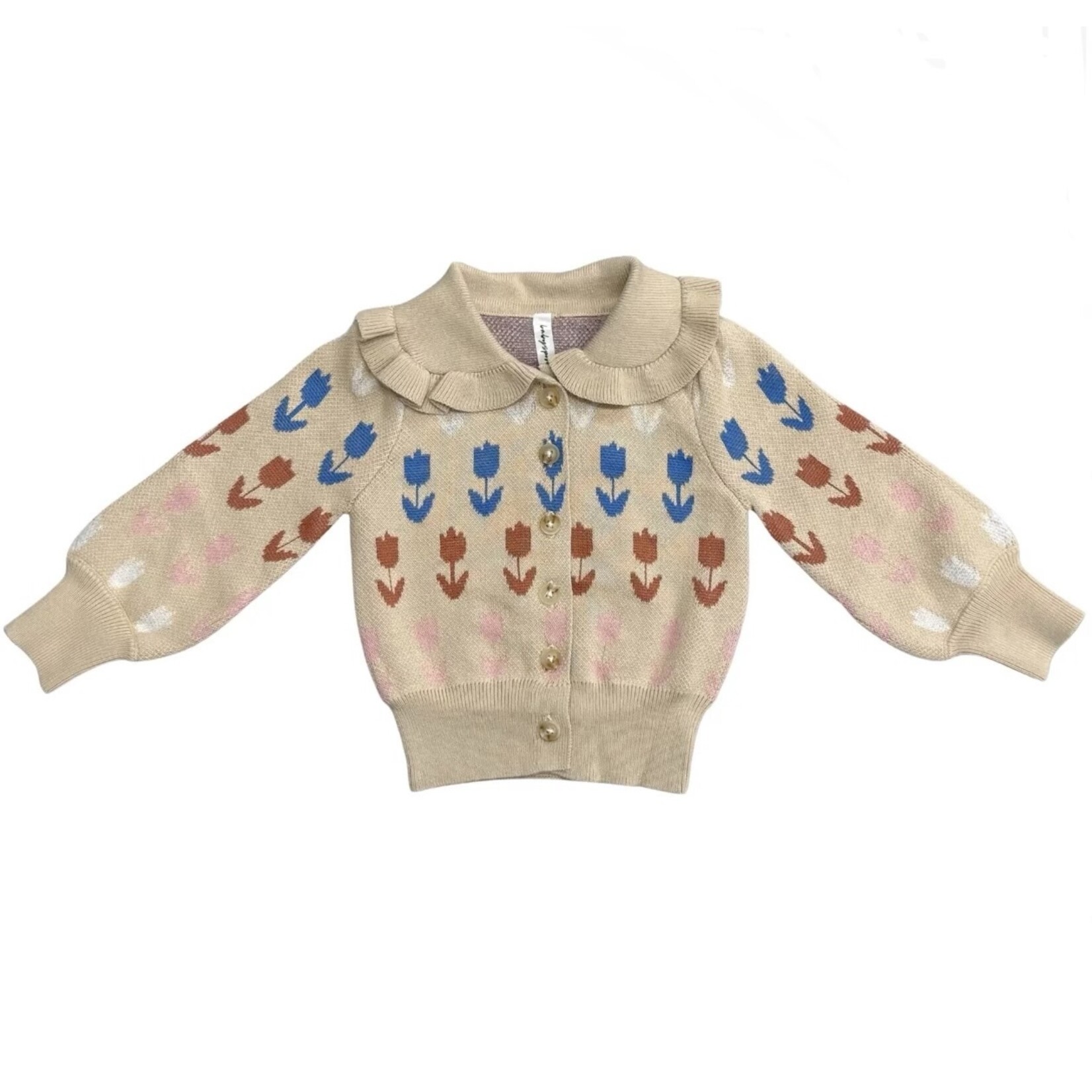 baby sprouts tan tulip cardigan