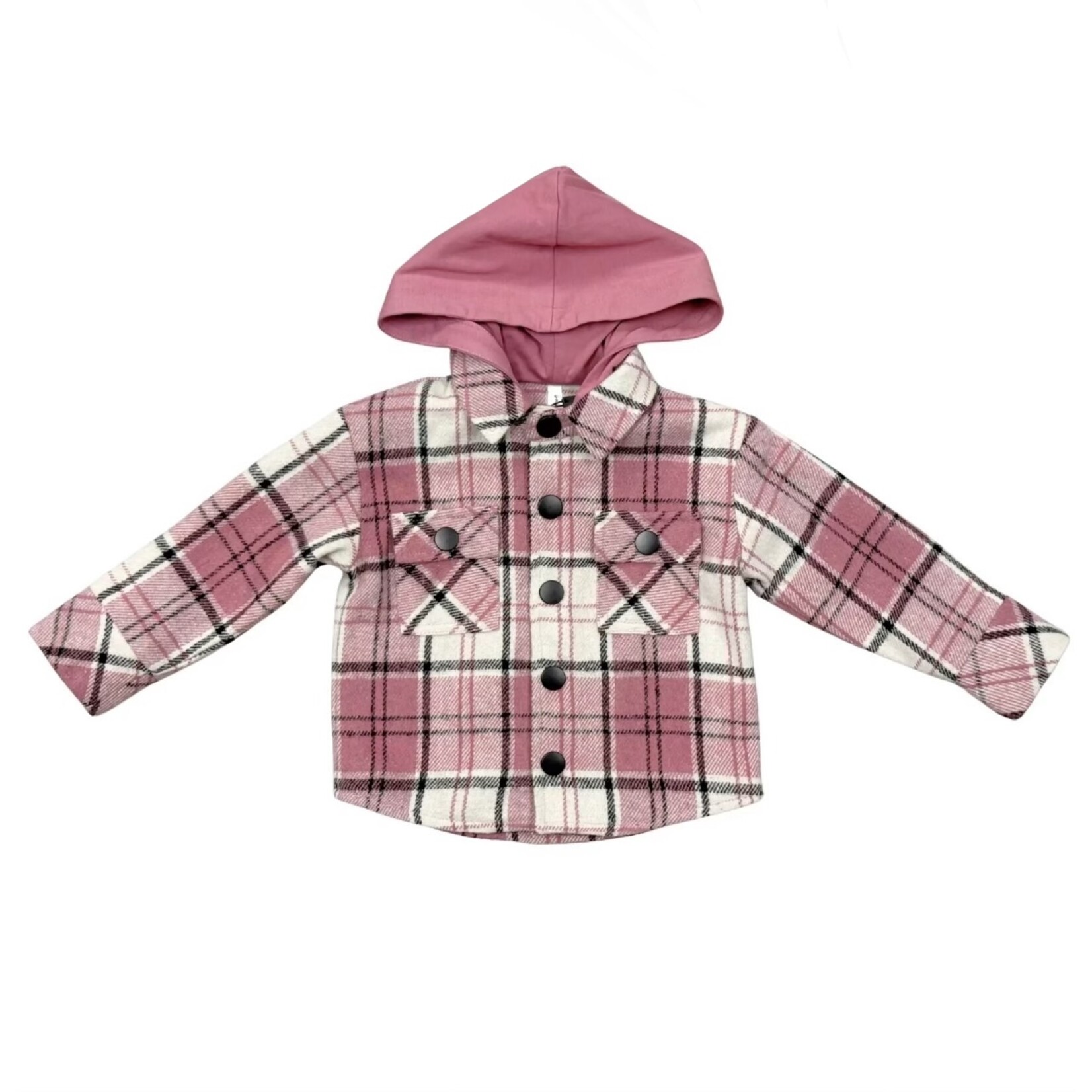 baby sprouts pink hooded shacket