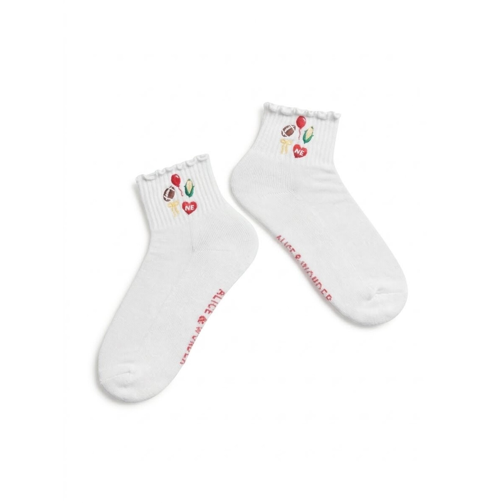 alice & wonder white nebraska ruffle socks