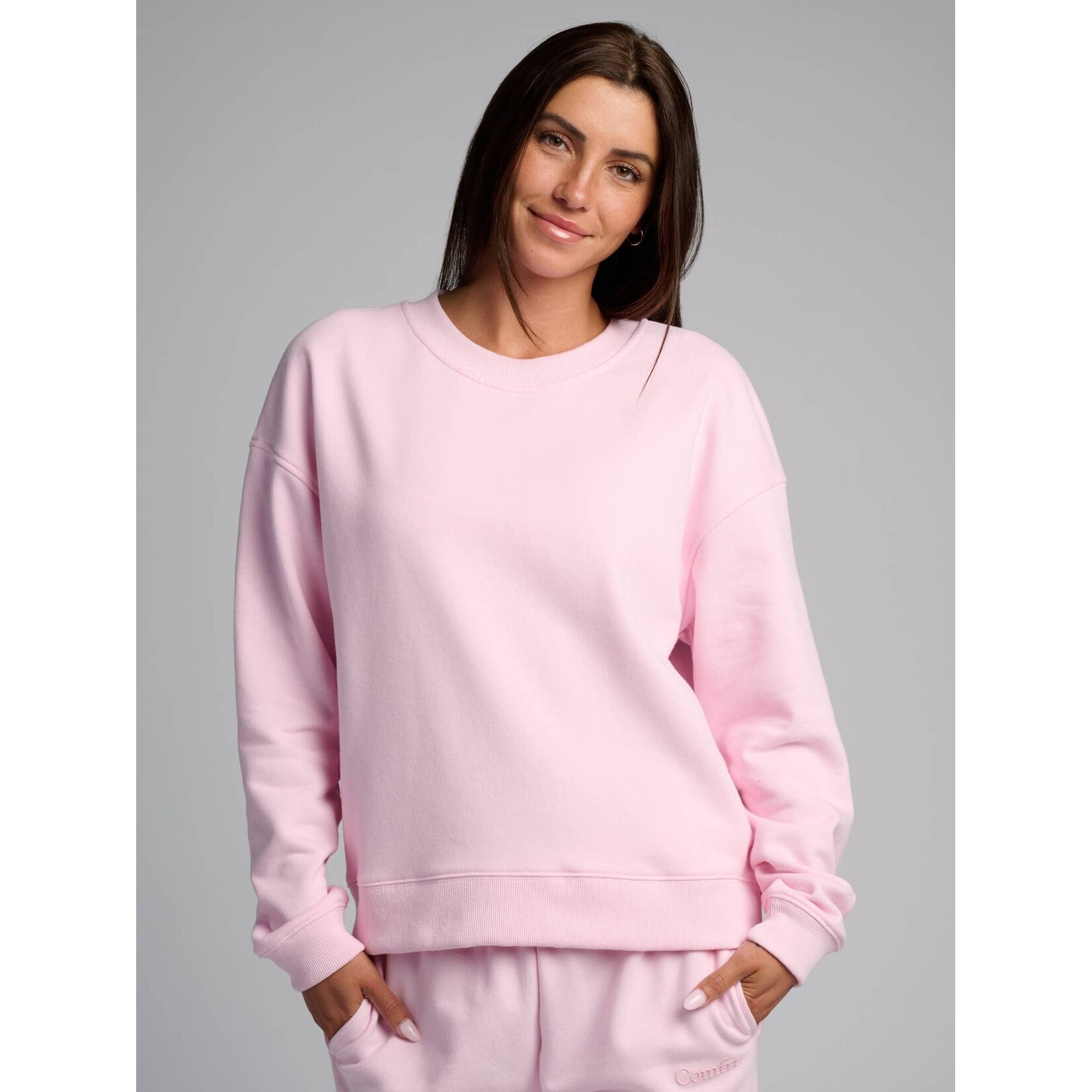 comfrt powder pink COMFRT crew sweatshirt
