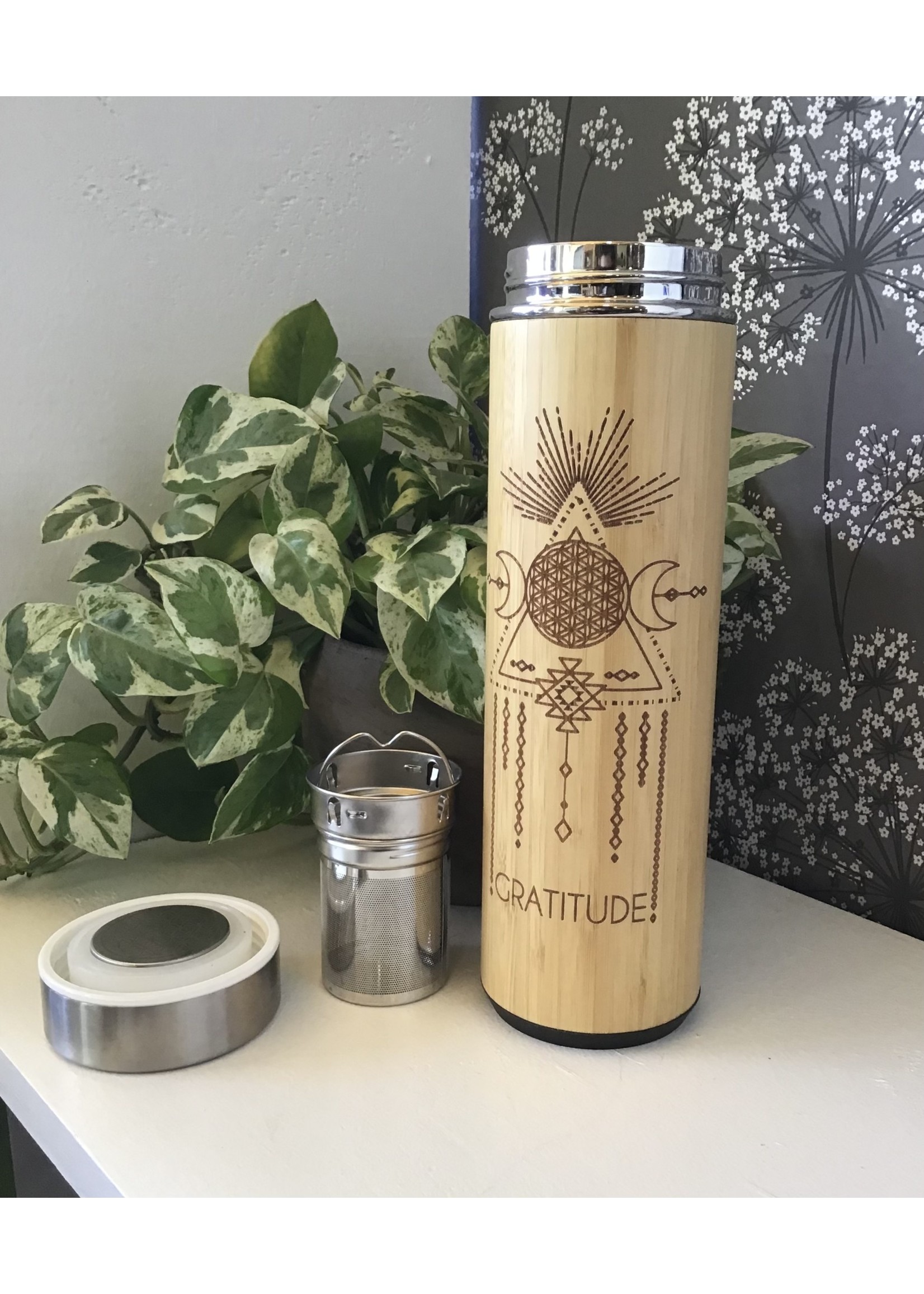 Bamboo Infuser Bottle Gratitude