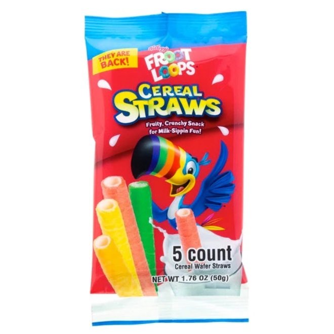 Pailles de céréales Froot Loops Cereal Straws Sleeves 50g