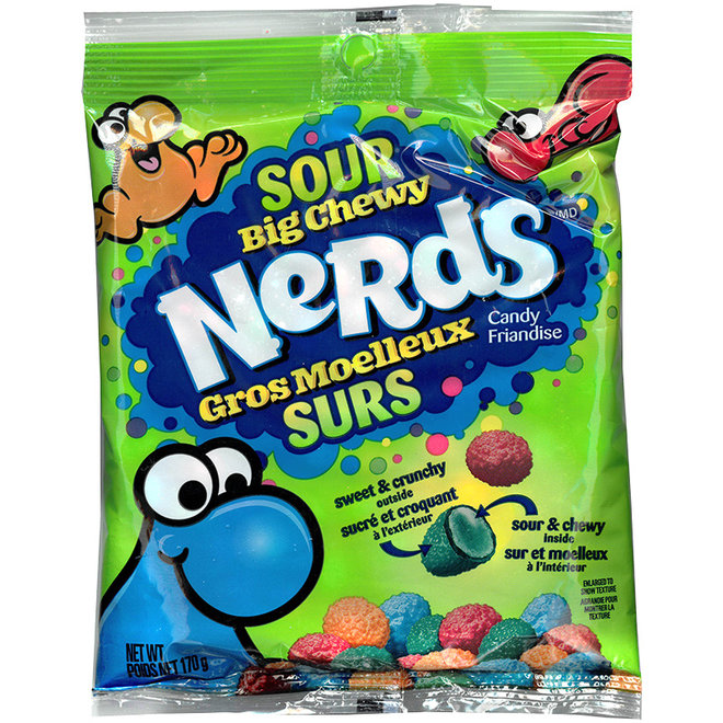 Wonka Nerds Sour Big Chewy Peg Bag 170g