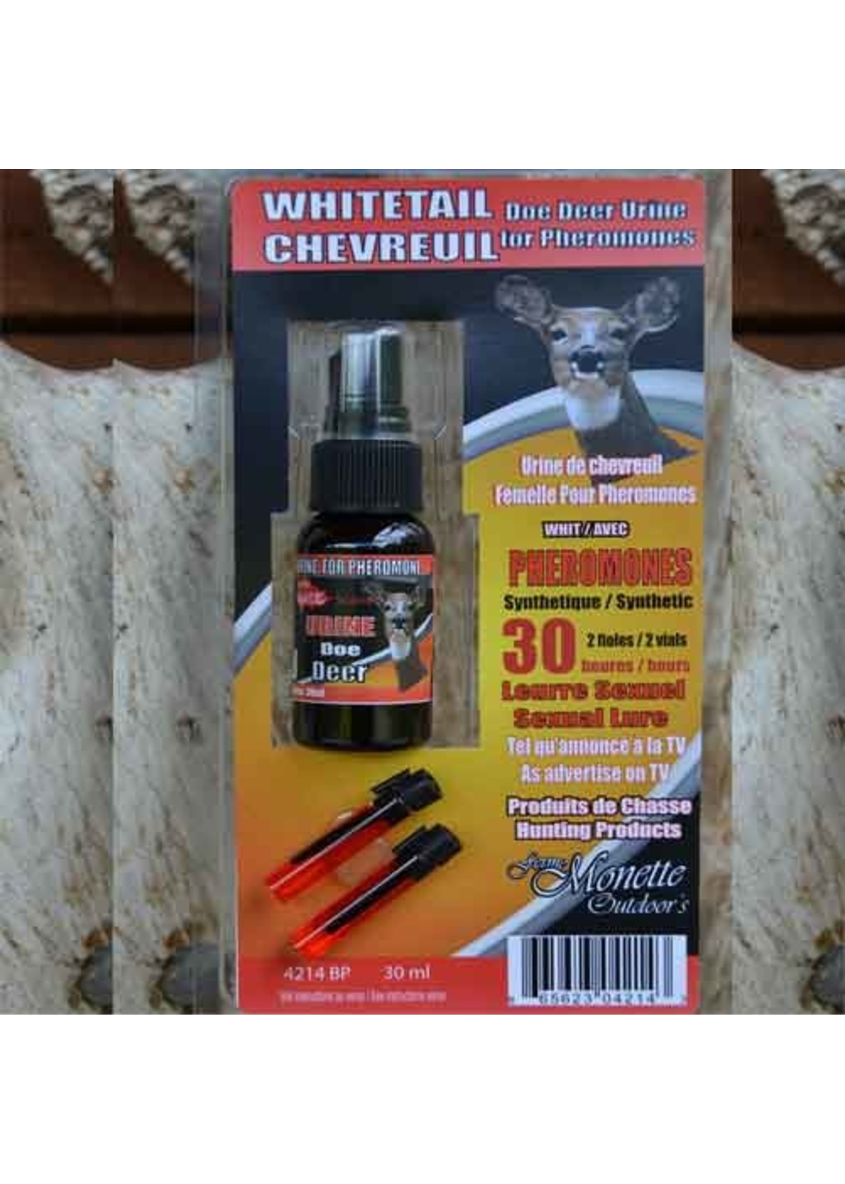 Ferme Monette Kit 2 Vials Pheromone Female deer + 30 ml Scent Urine 2 Fio.+ 30ml / 12cp