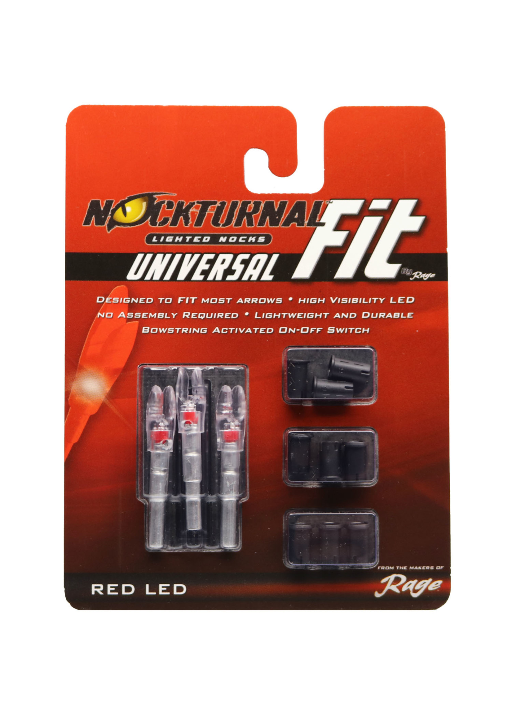 Rage Nockturnal universal fit red - 3 pack