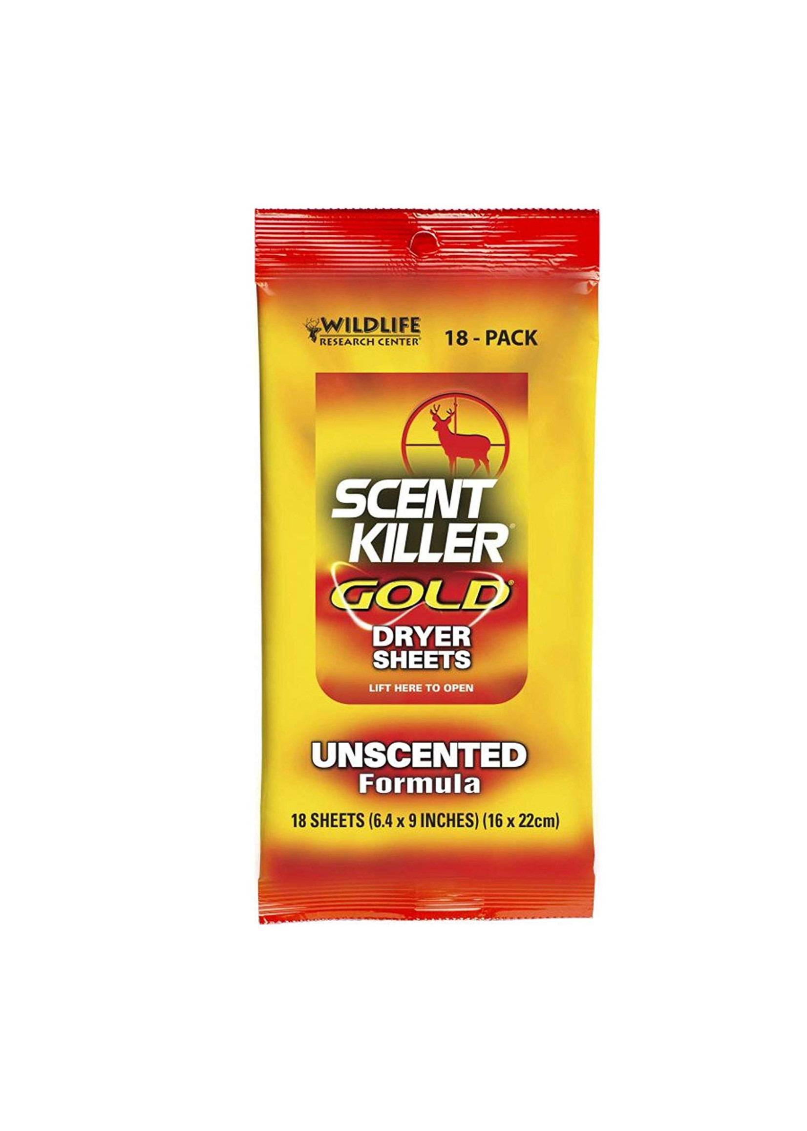 Wildlife Research Center scent killer gold dryer sheets