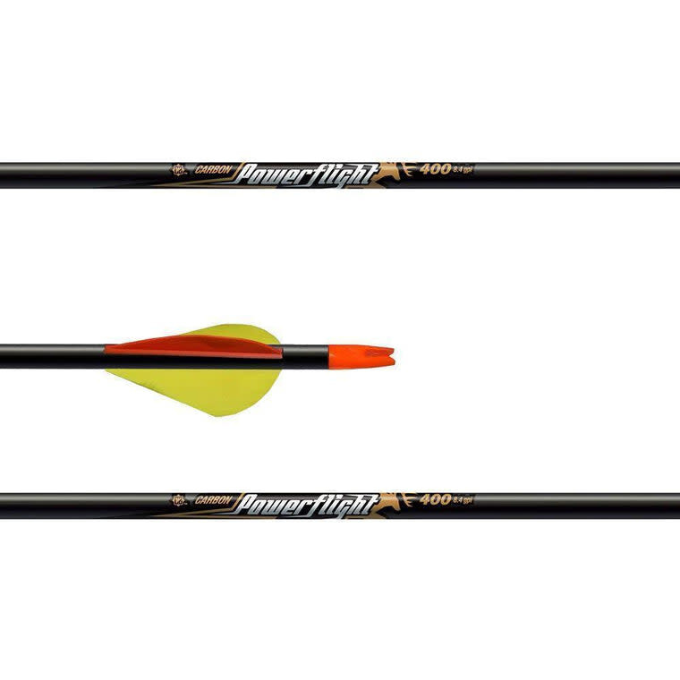 Easton Powerflight Carbon Arrow (Fletched w/Vanes) 6 pack Precision