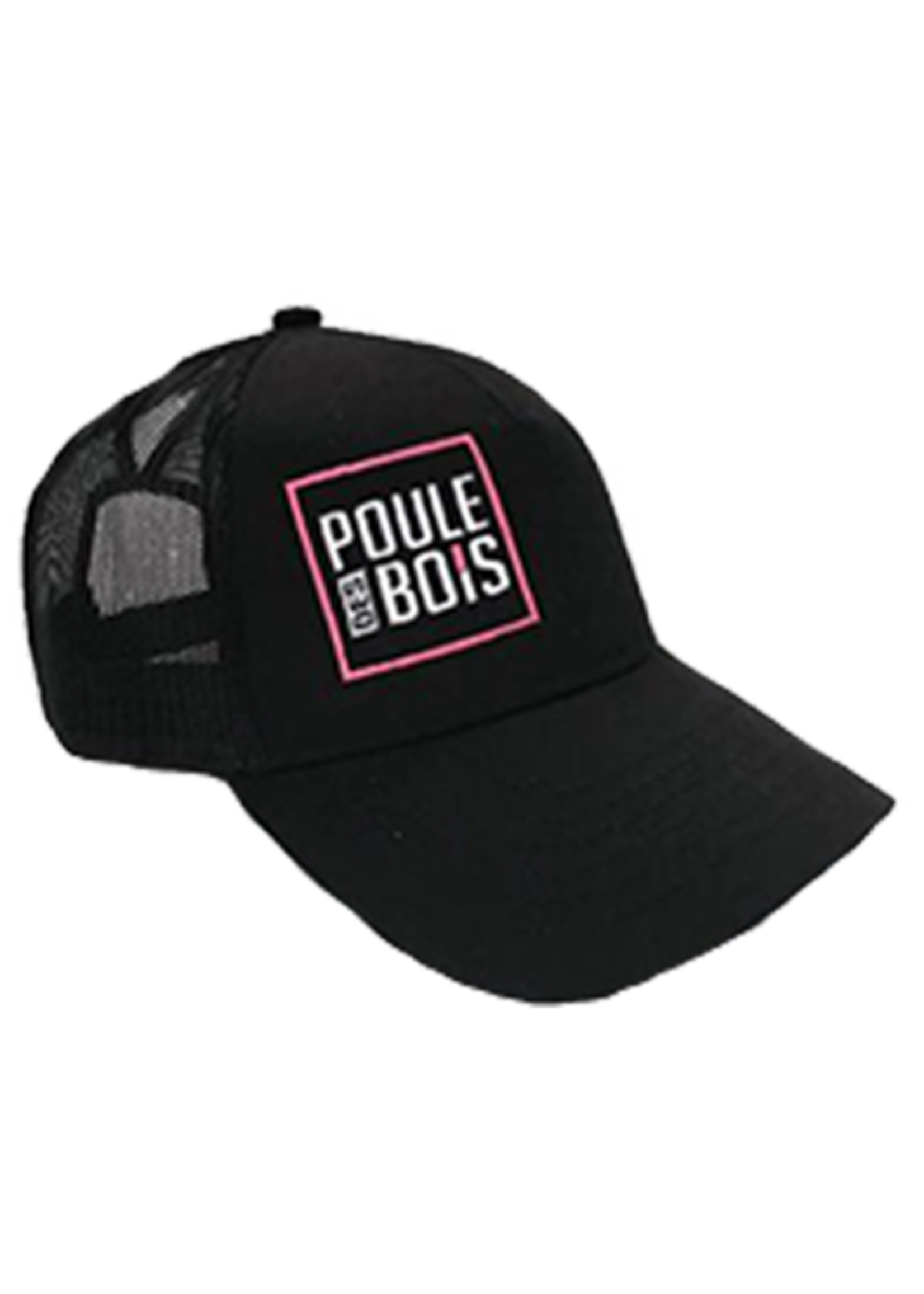Poule des bois Ponytail cap with black and pink logo