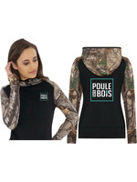 Poule des bois hoodie camo teal logo