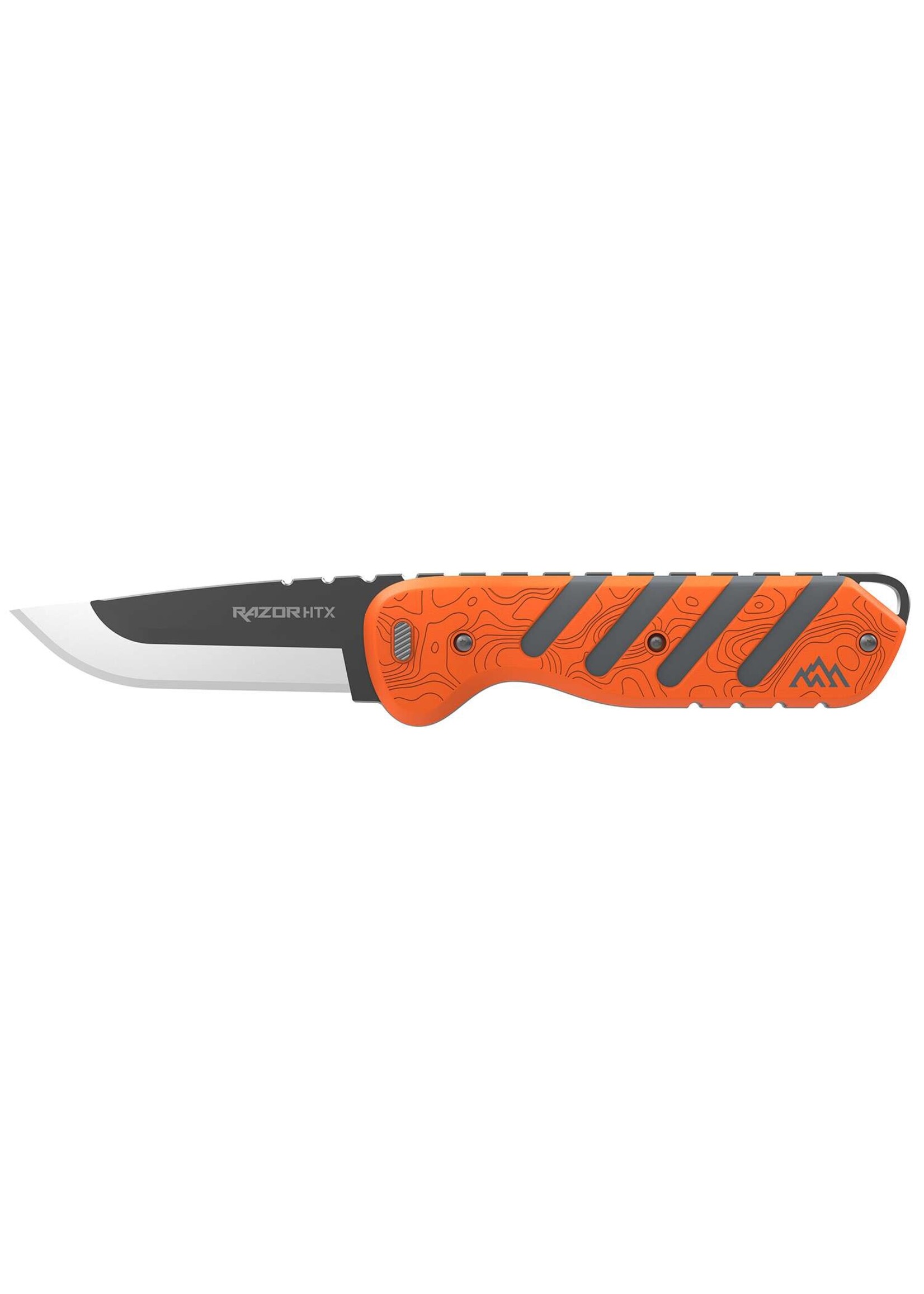 Outdoor Edge RAZOR HTX  | 3.0" FIXED | ORANGE AND GRAY |  BLACK HARDWARE | 3 BLACK DROP POINT, 2 STAINLESS CAPE, 1 STAINLESS GUTTING, SAW | BLADE POD