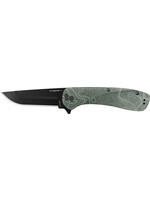 Outdoor Edge RAZOR VX1 | GREEN ANODIZED ALUM.  W/TOPO MAP W/ BLACK DROP POINT | BLACK HARDWARE | SPRING ASSIST