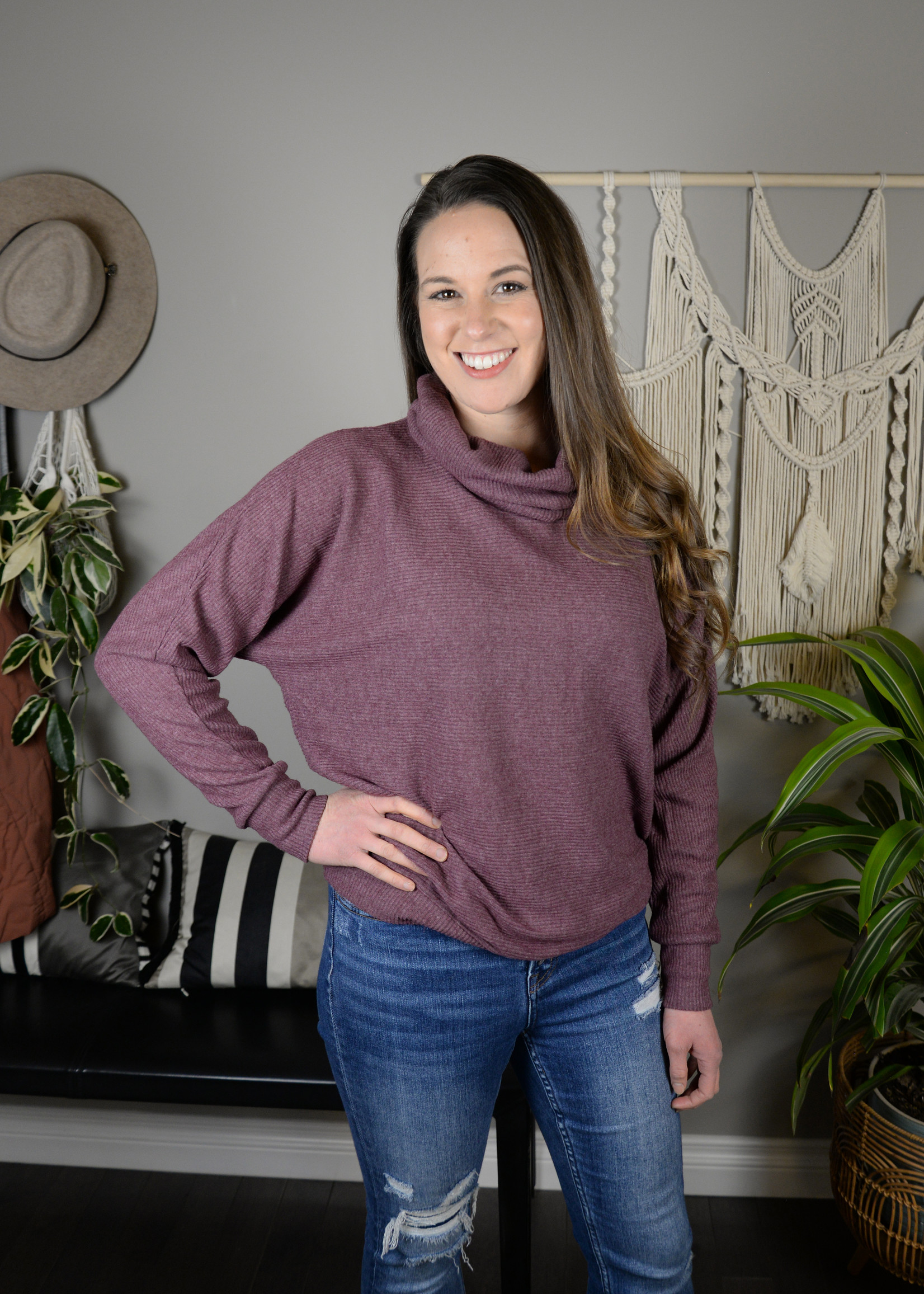 Polo neck shop ribbed top