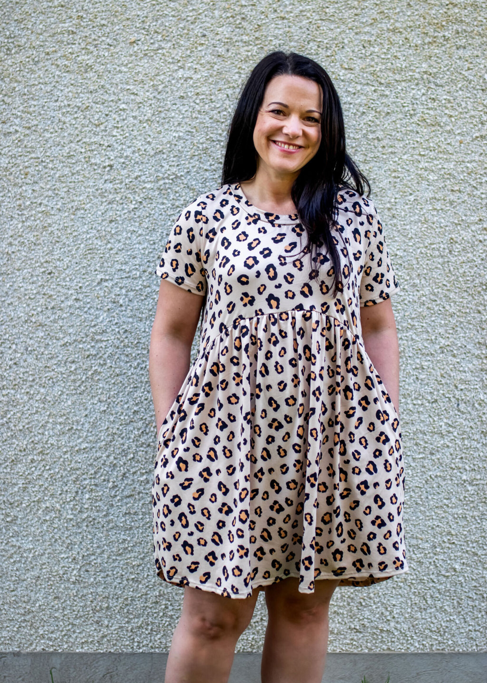 Marna Fit and Flare Leopard Dress