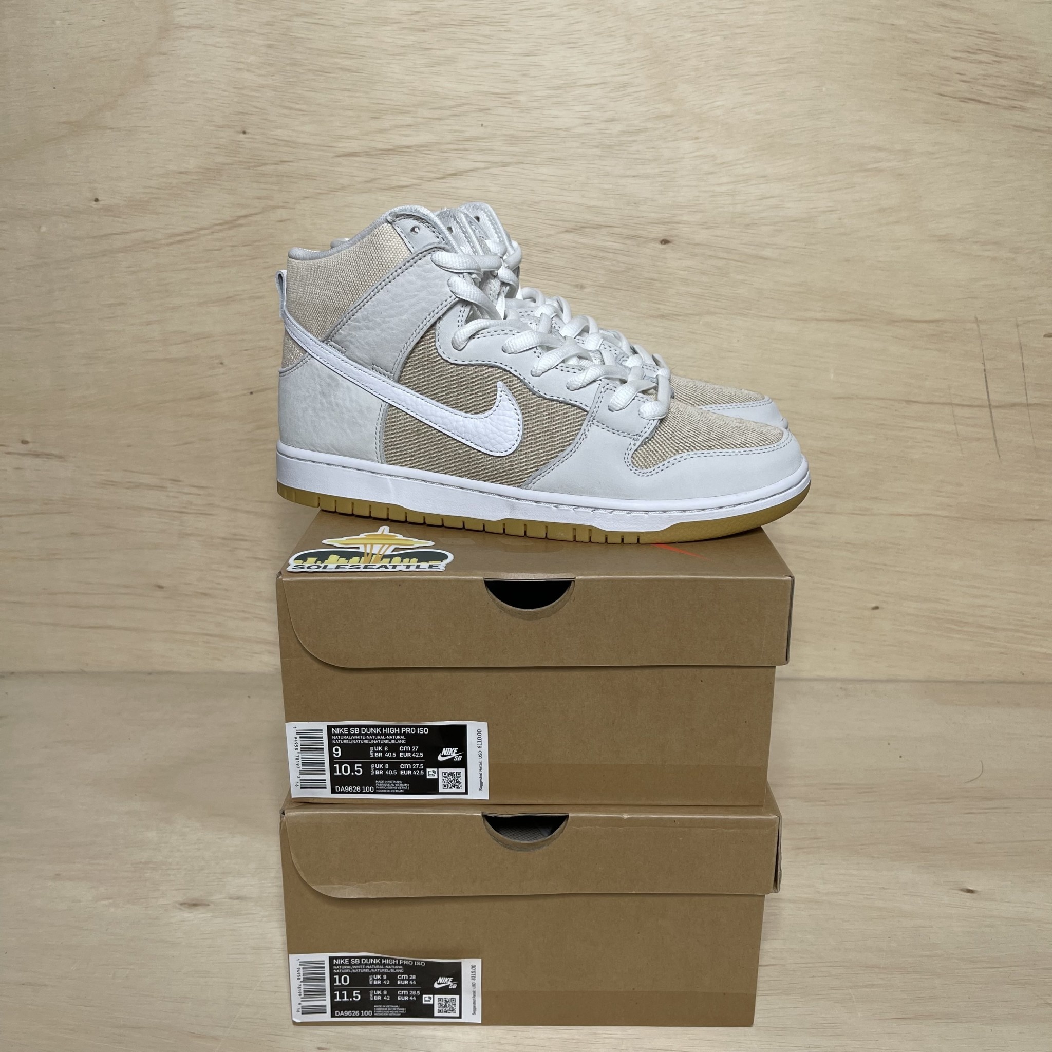 Nike Nike SB Dunk High Pro ISO Orange Label Unbleached Natural Size 9, DS  BRAND NEW - SoleSeattle