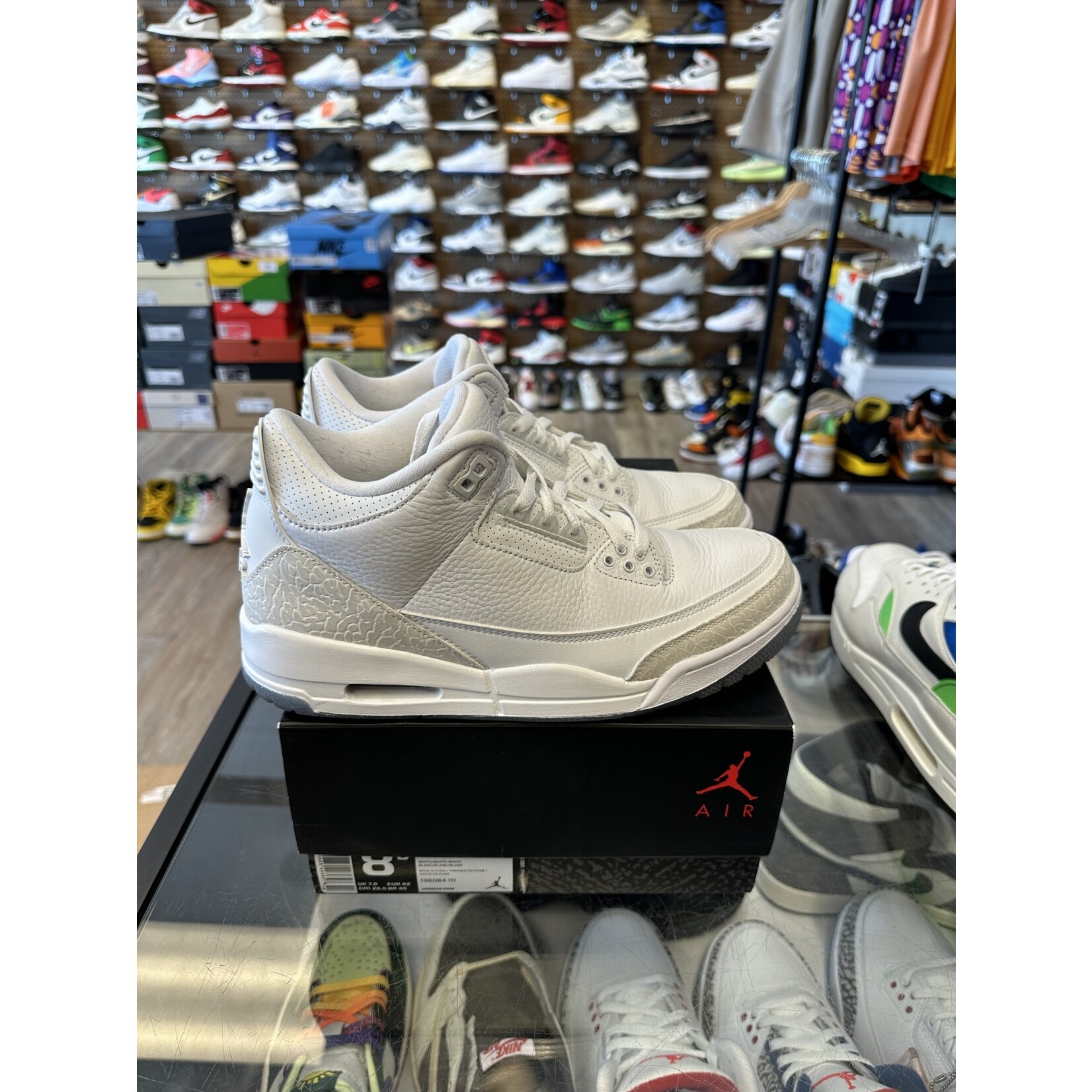 Jordan Jordan 3 Retro Pure White (2018) Size 8.5, PREOWNED