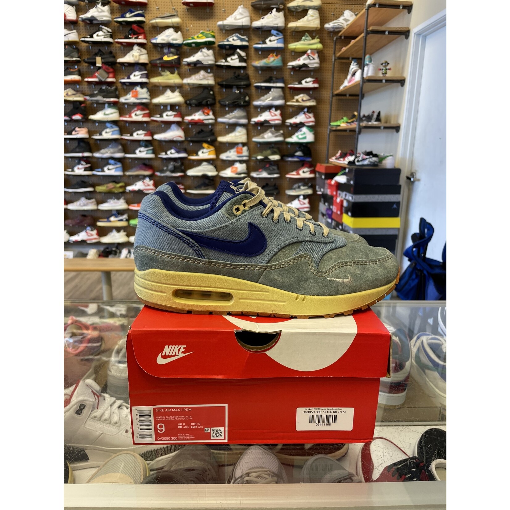 Nike Nike Air Max 1 PRM Dirty Denim Size 9, PREOWNED