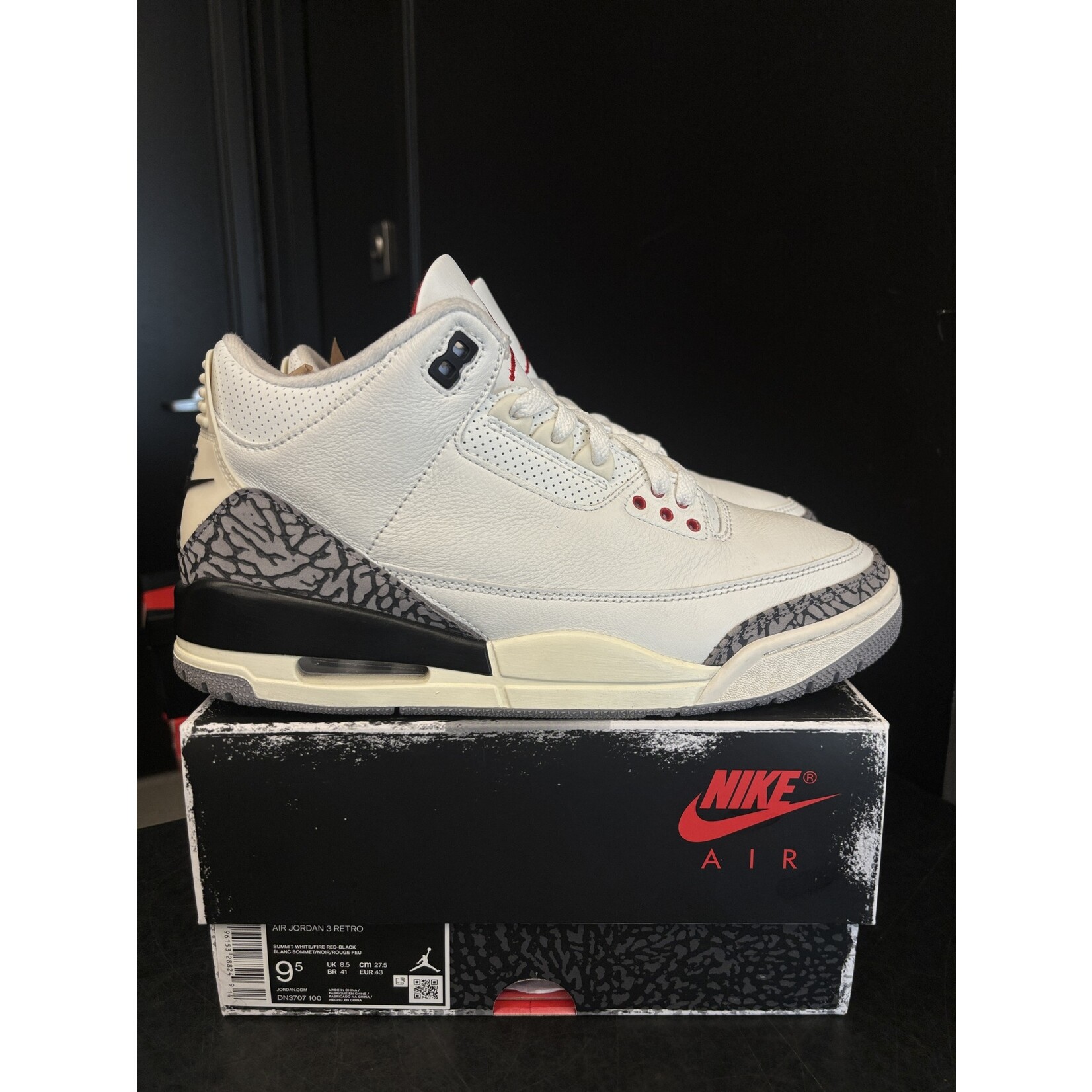Jordan Jordan 3 Retro White Cement Reimagined Size 9.5 PREOWNED SoleSeattle