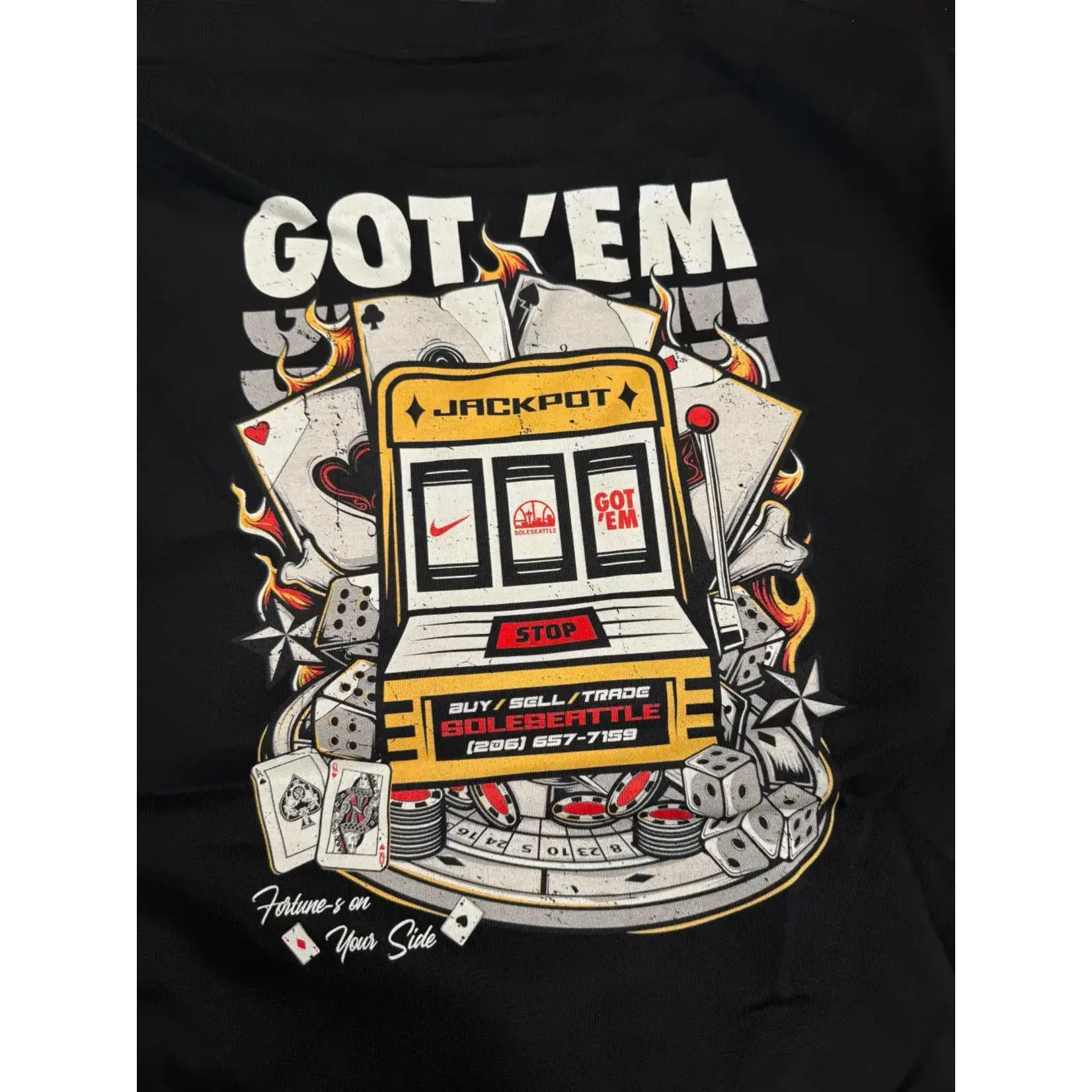 SOLESEATTLE SOLESEATTLE CASINO TEE BLACK Size Large