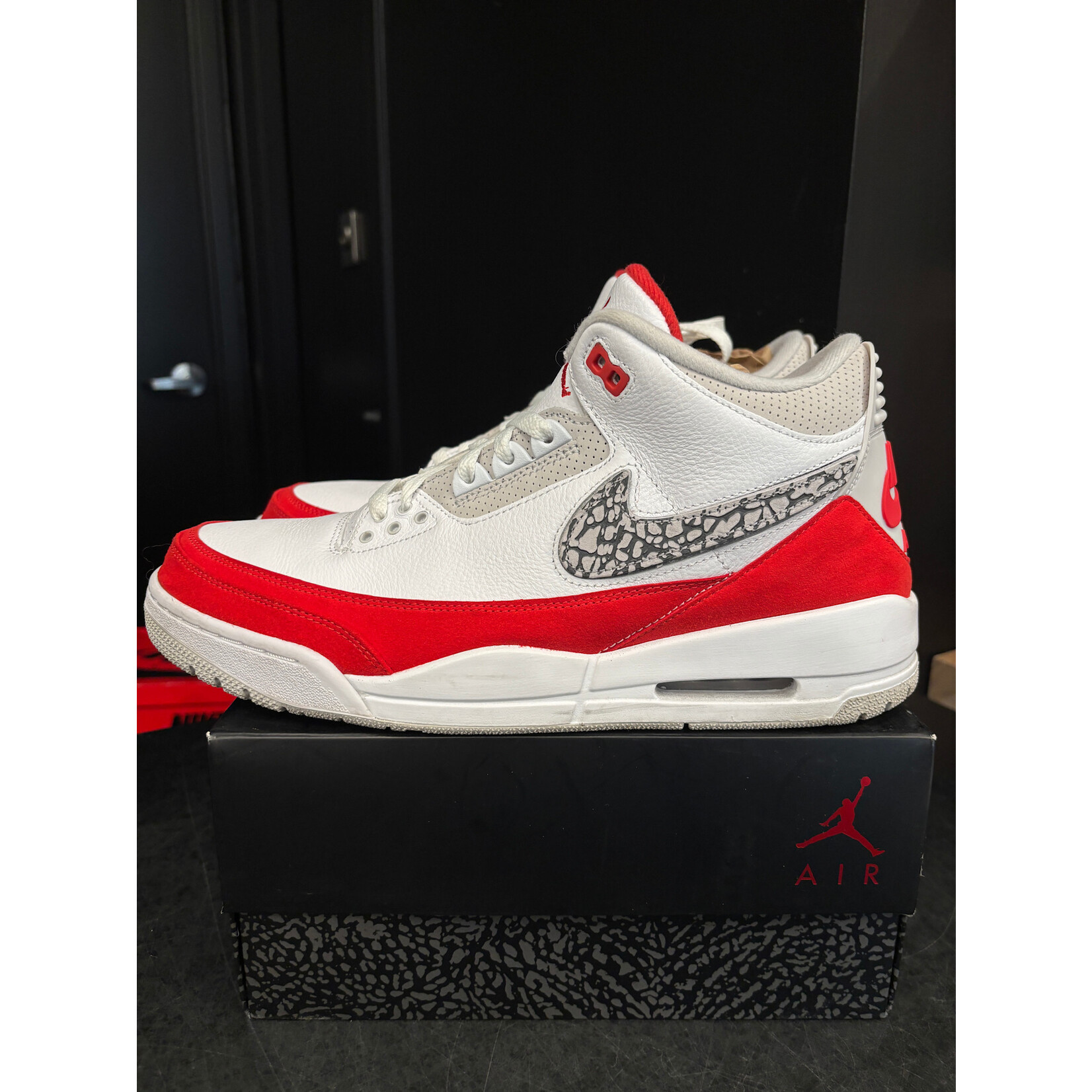 Jordan Jordan 3 Retro Tinker White University Red Size 12, PREOWNED