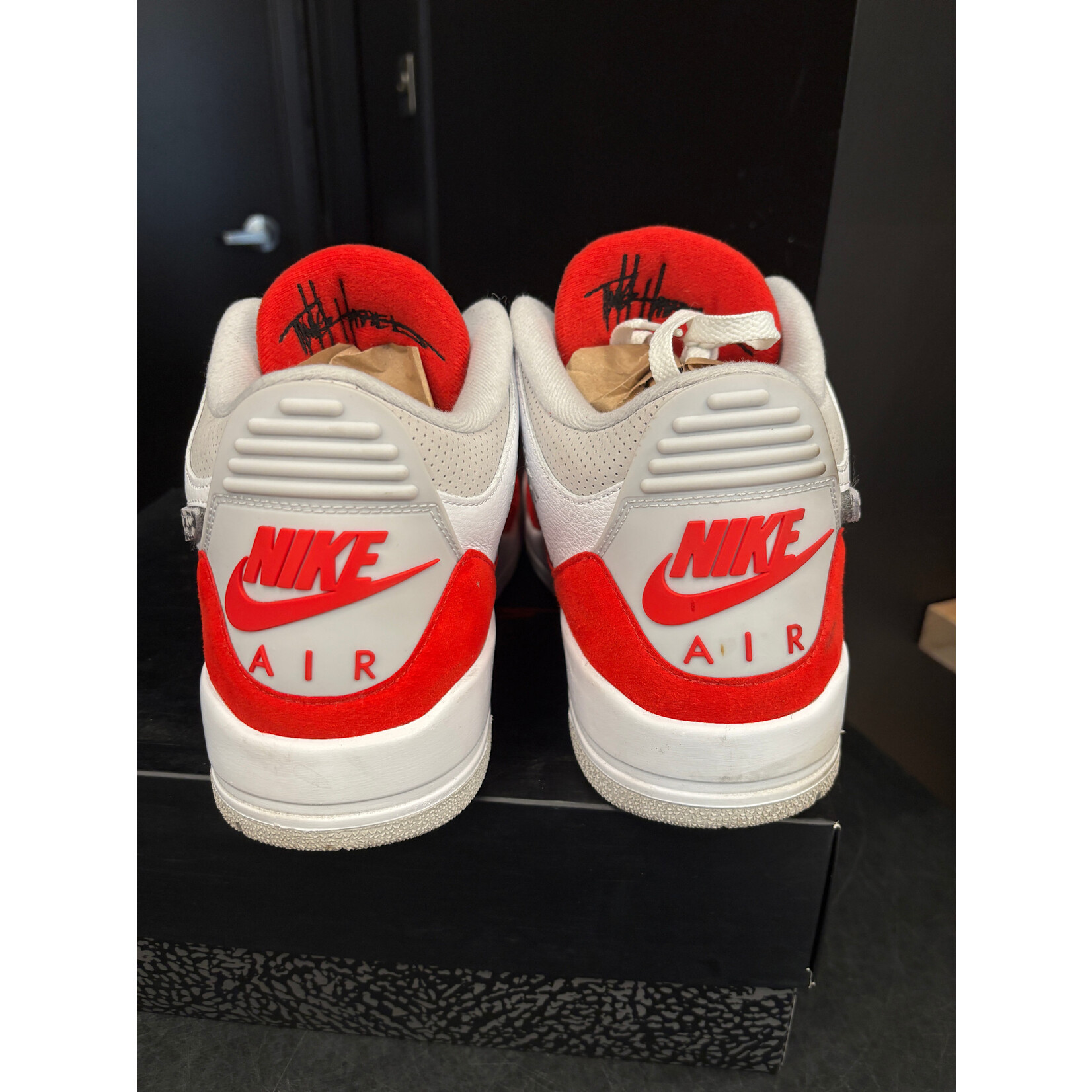 Jordan Jordan 3 Retro Tinker White University Red Size 12, PREOWNED