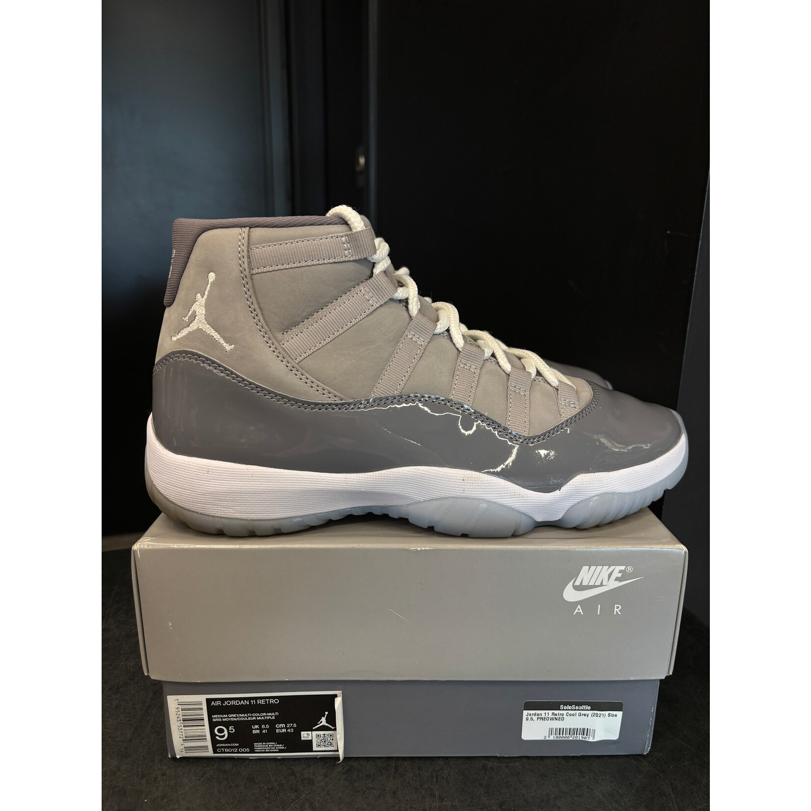 Jordan Jordan 11 Retro Cool Grey (2021) Size 9.5, PREOWNED