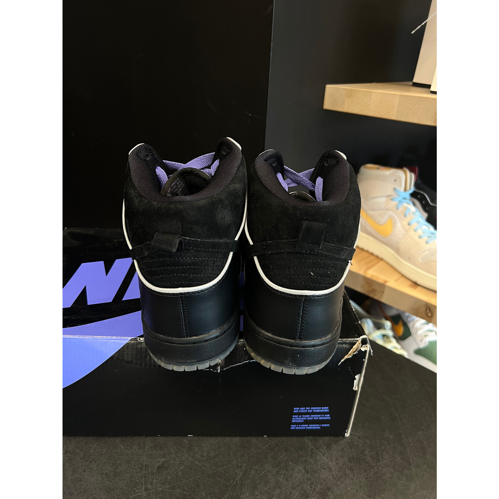 Nike Nike SB Dunk High Black Purple Box Size 12, PREOWNED