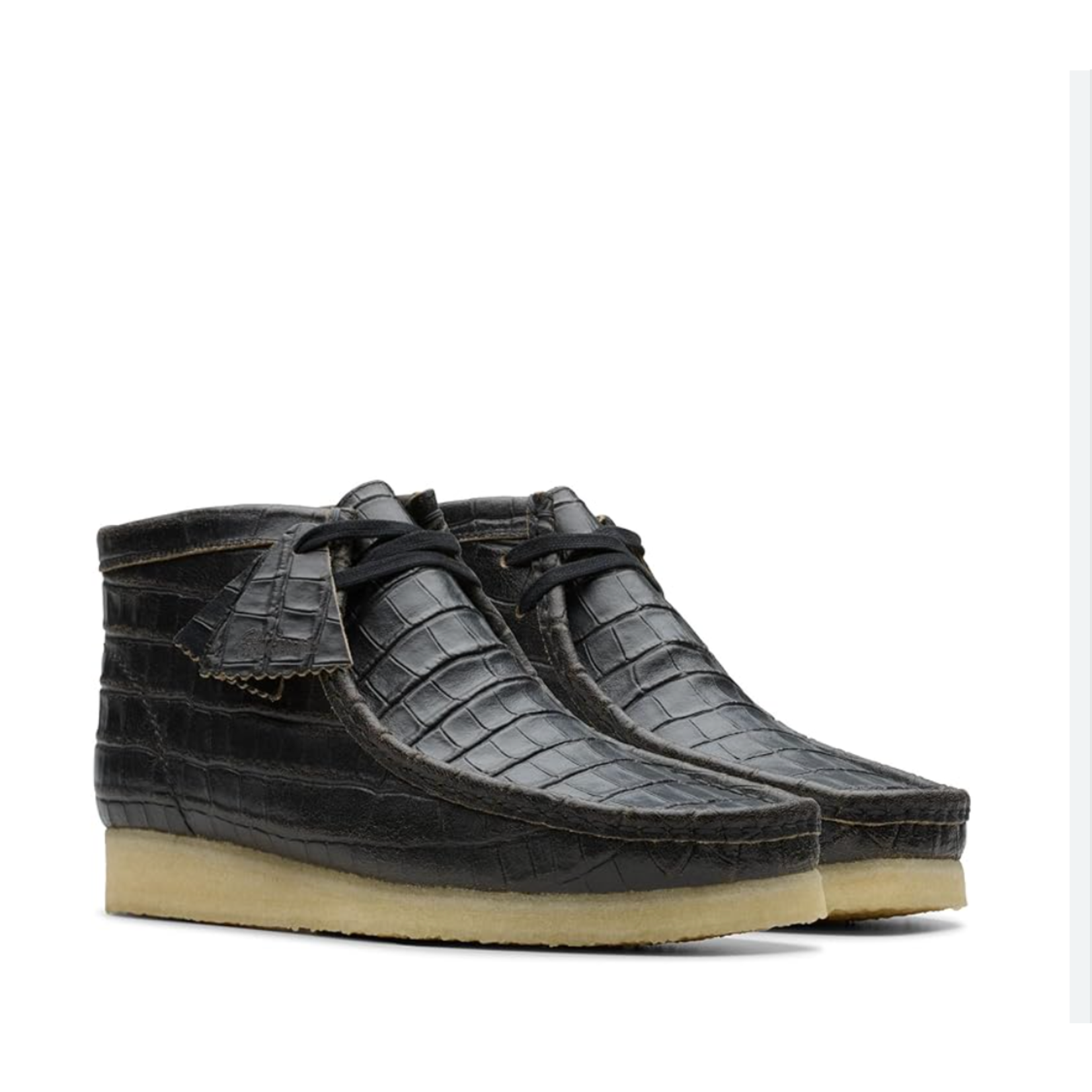 Clarks CLARKS Wallabee Boot - Black Croc Size 9.5, DS BRAND NEW
