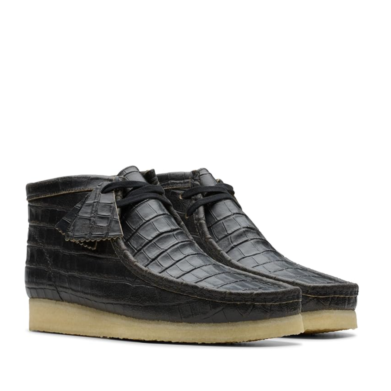 Clarks CLARKS Wallabee Boot - Black Croc Size 10, DS BRAND NEW